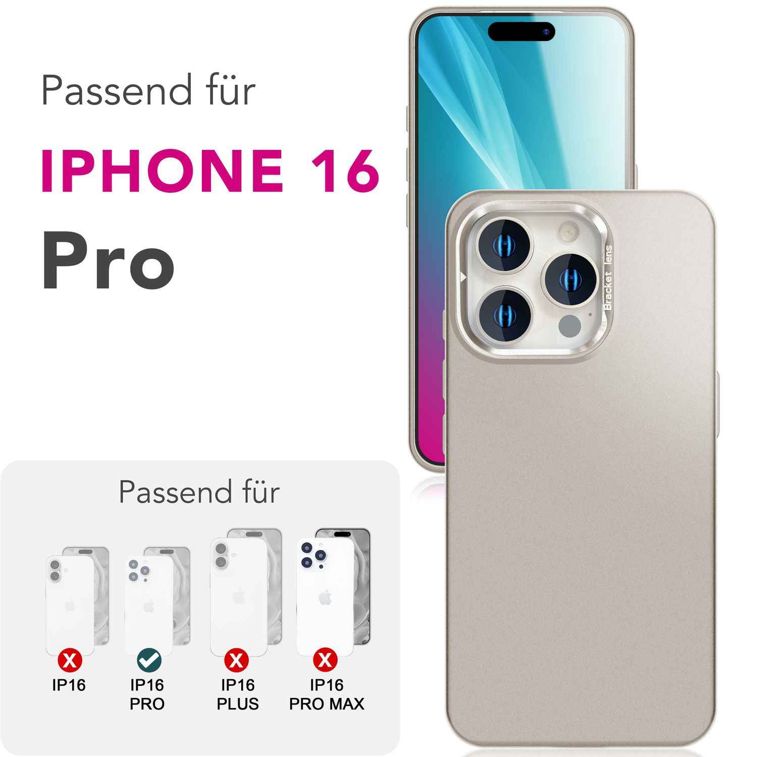 NALIA Overland für iPhone 16 Pro Hülle [für MagSafe], Ultra-Dünnes Hardcase, Unsichtbarer Magnetring, Kamera-Ständer, Mattes Finish, Leicht & Schlank, Schutzhülle