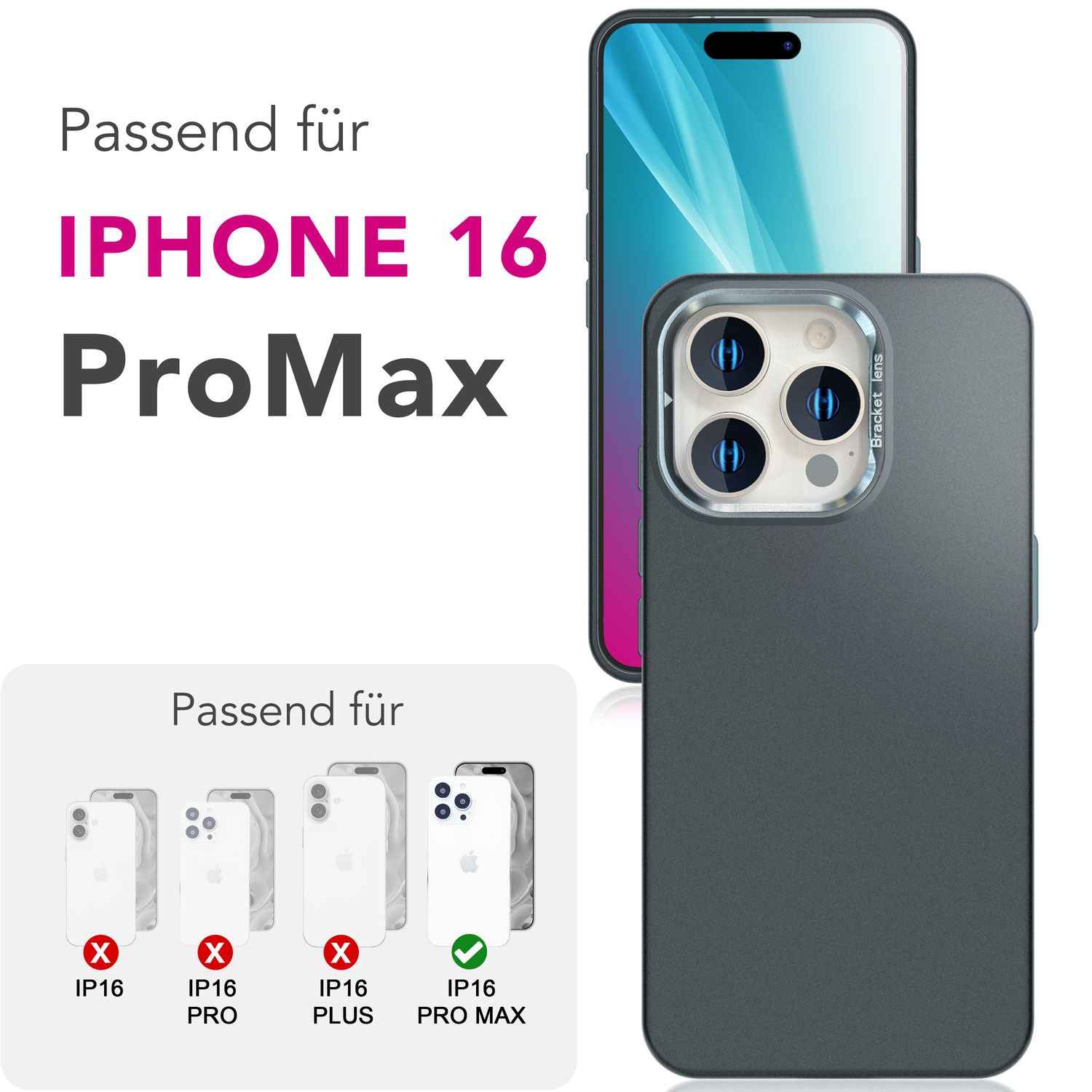 NALIA Overland für iPhone 16 Pro Max Hülle [für MagSafe], Ultra-Flaches Hardcase, Versteckter Magnetring, Kamera Kickstand, Leicht & Dünn, Mattiertes Finish Design