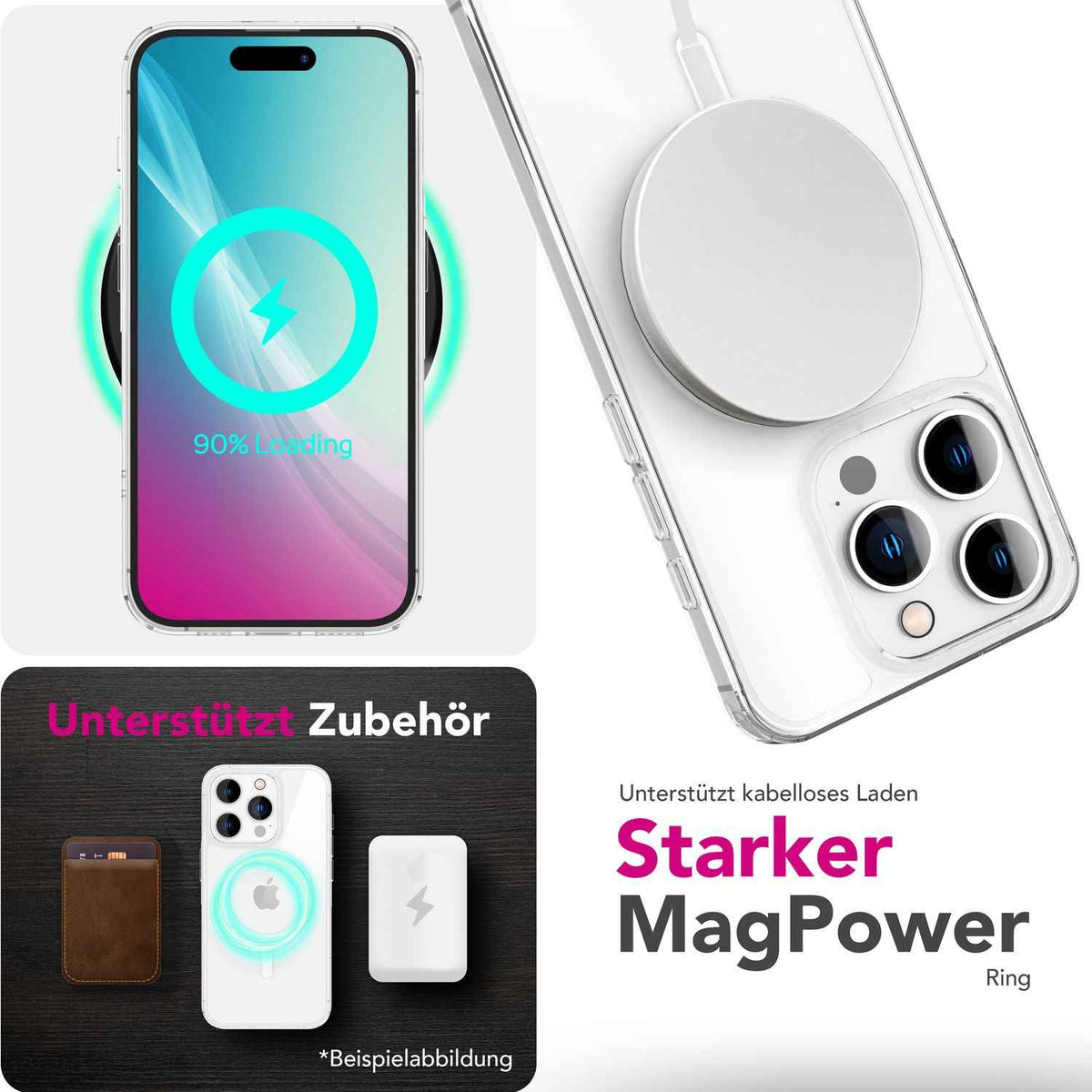 NALIA Strive für iPhone 16 Pro Hülle [für MagSafe], Action Button Touch-Abdeckung, Integrierter Magnetring, Kristallklare Harte Rückseite & TPU-Rahmen, Stoßfest & Kratzsicher