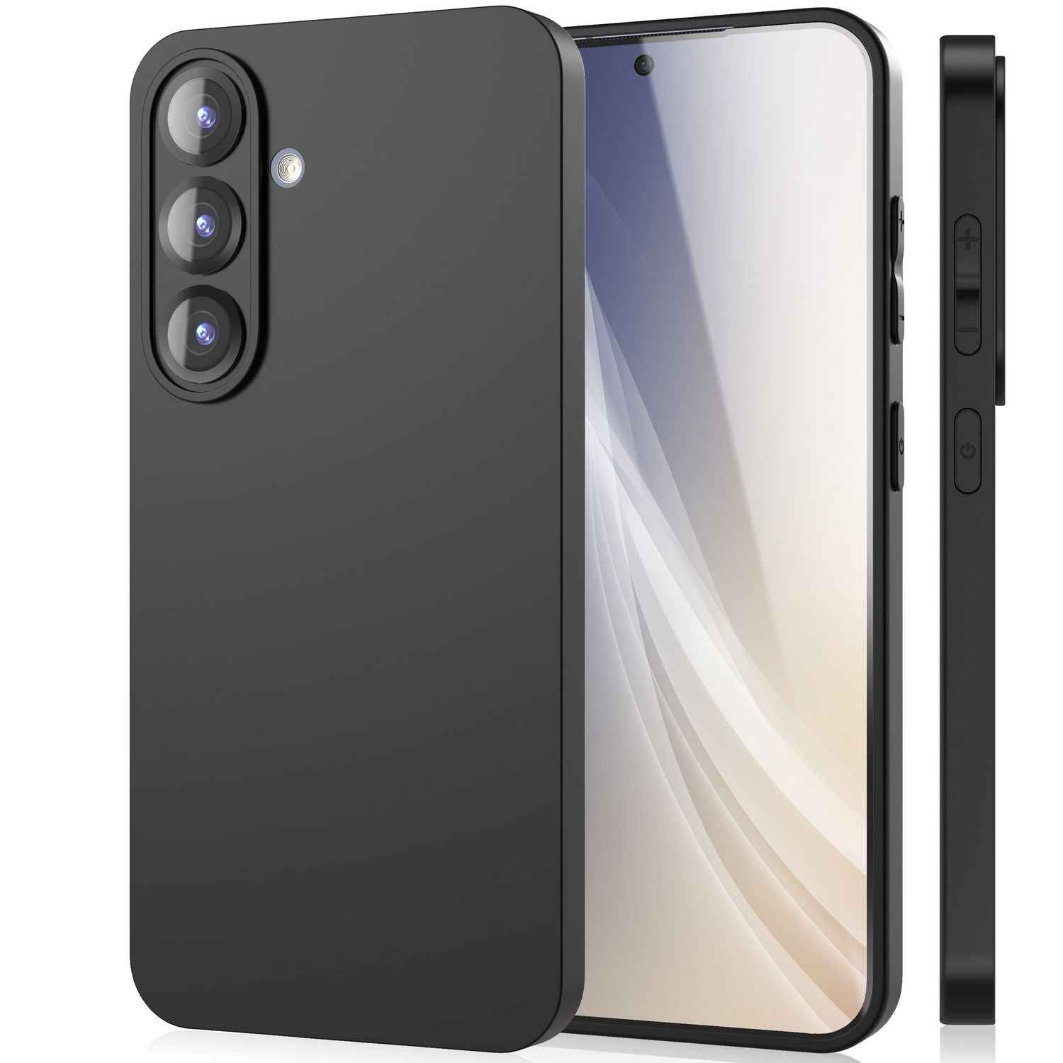 NALIA Strider für Samsung Galaxy S25 Hülle, Schwarze Silikonhülle, Mattierte Schlanke Schutzhülle, Strapazierfähige Dünne Handyhülle mit erhöhtem Kameraschutz und Tastenschutz