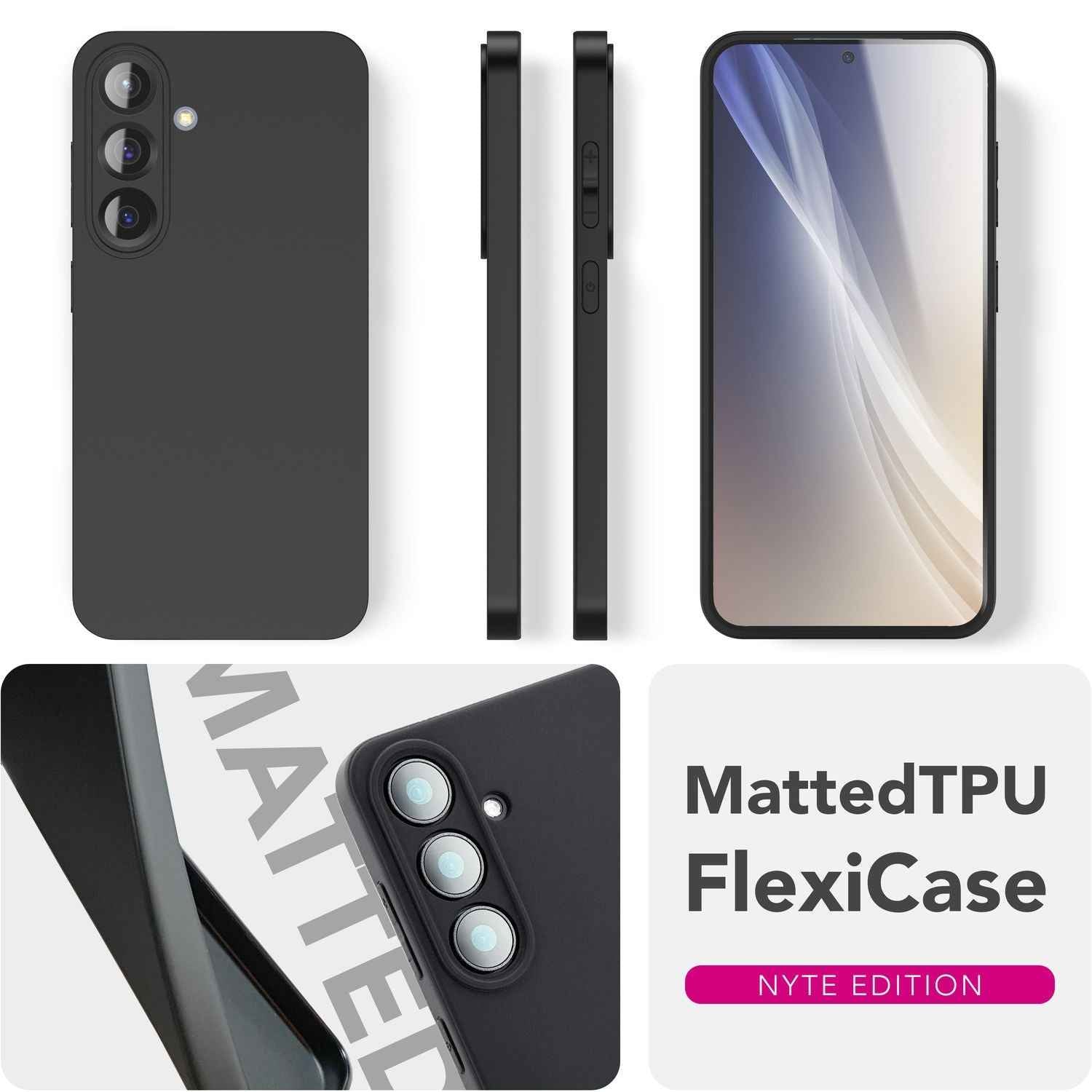 NALIA Strider für Samsung Galaxy S25 Hülle, Schwarze Silikonhülle, Mattierte Schlanke Schutzhülle, Strapazierfähige Dünne Handyhülle mit erhöhtem Kameraschutz und Tastenschutz