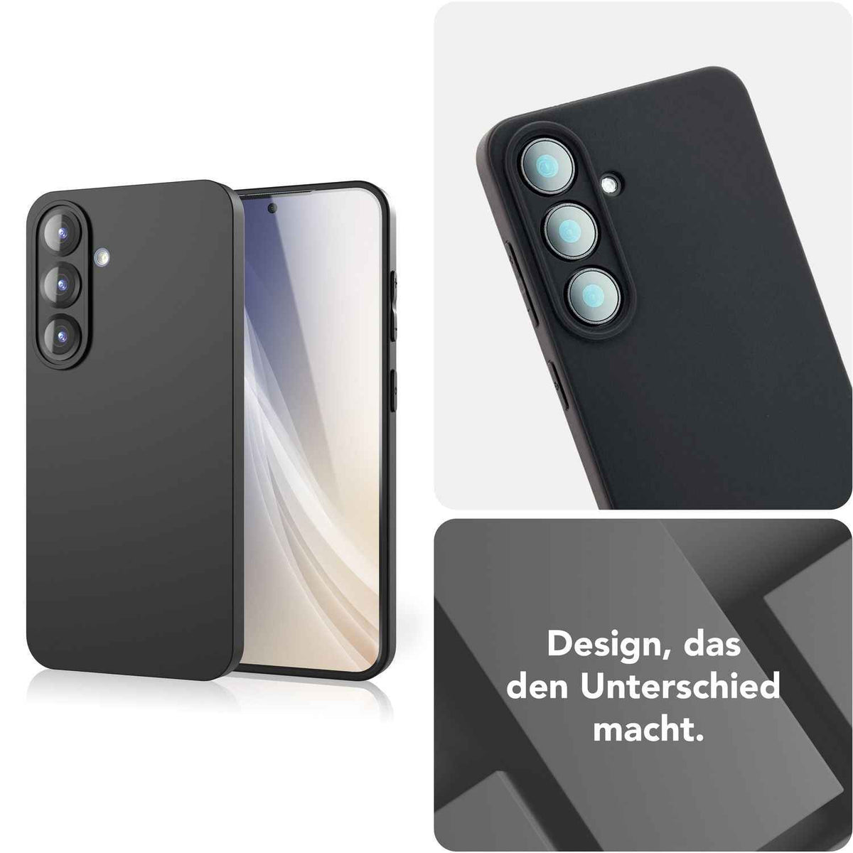 NALIA Strider für Samsung Galaxy S25 Plus Hülle, Schwarze Silikonhülle, Dünne Mattierte Handyhülle mit erhöhtem Kameraschutz und Tastenschutz, Flexible Robuste Schutzhülle