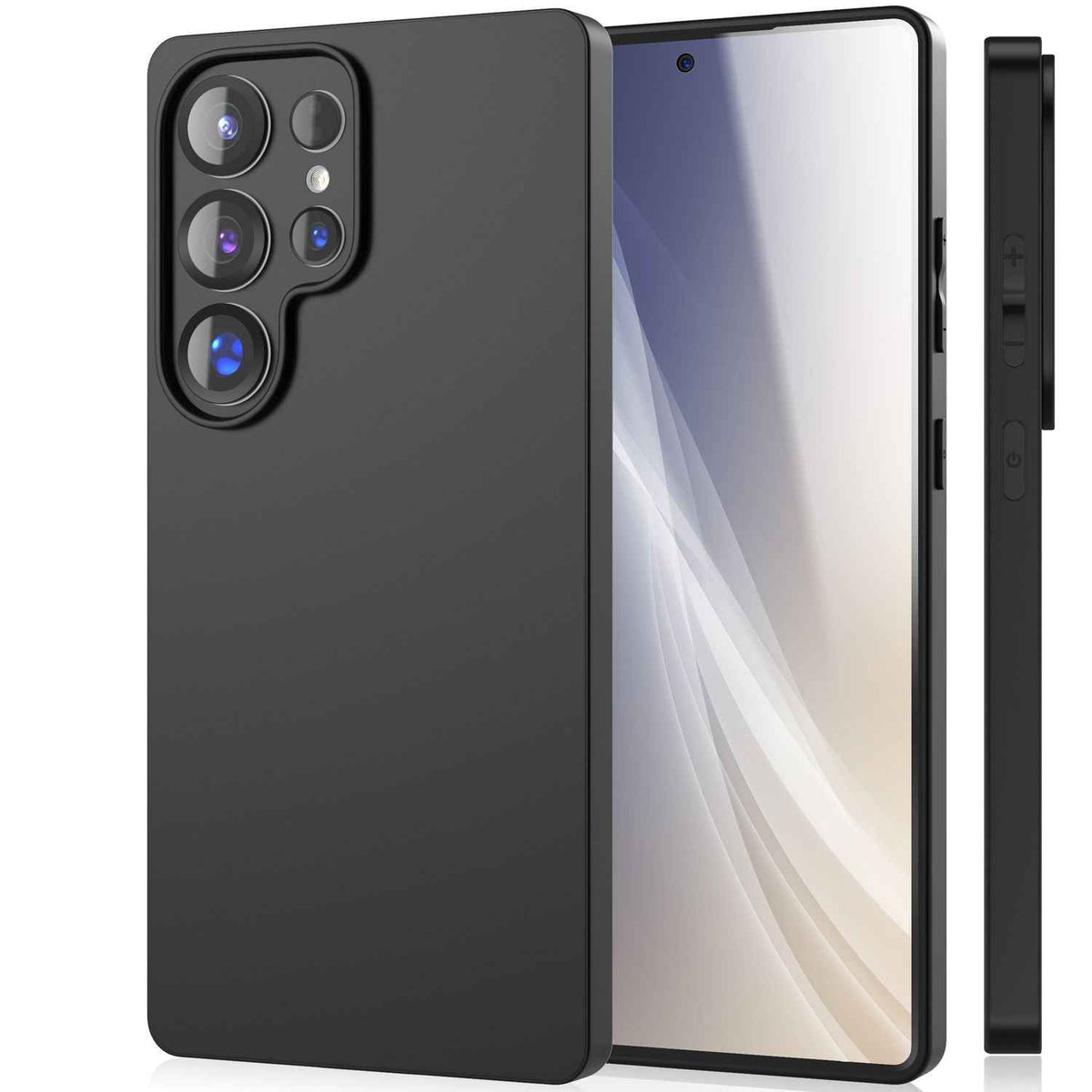 NALIA Strider für Samsung Galaxy S25 Ultra Hülle, Schwarze Silikonhülle, Schlanke Mattierte Handyhülle mit erhöhtem Kameraschutz und Tastenschutz, Flexible Griffige Schutzhülle
