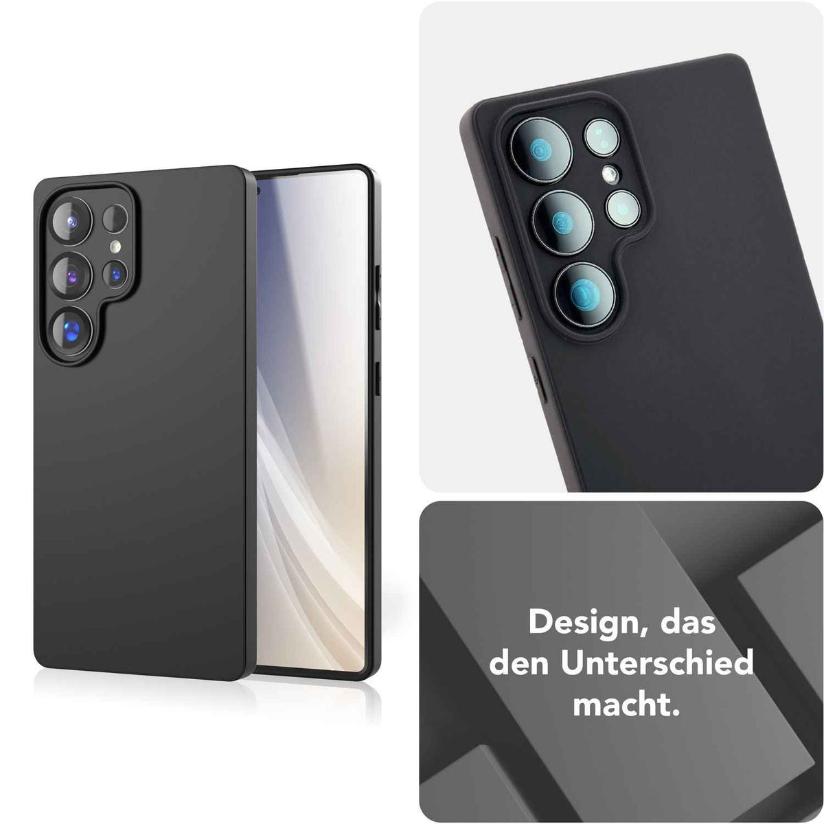 NALIA Strider für Samsung Galaxy S25 Ultra Hülle, Schwarze Silikonhülle, Schlanke Mattierte Handyhülle mit erhöhtem Kameraschutz und Tastenschutz, Flexible Griffige Schutzhülle