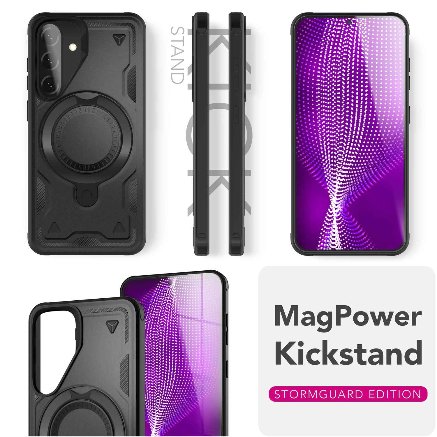 NALIA Stormguard Hülle für Samsung Galaxy A36 – für MagSafe, Military Style Handyhülle mit Stoßdämpfung & 360° Ringhalter, Robustes Hartschalen Cover, Outdoor Case