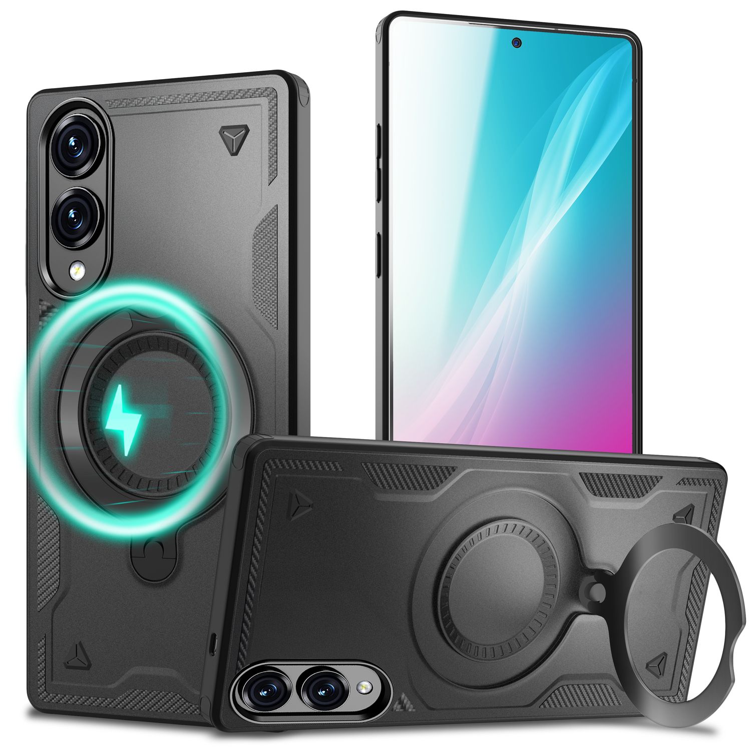 NALIA Stormguard Hülle für Samsung Galaxy S25 Edge, schwarz, militärischer Schutz