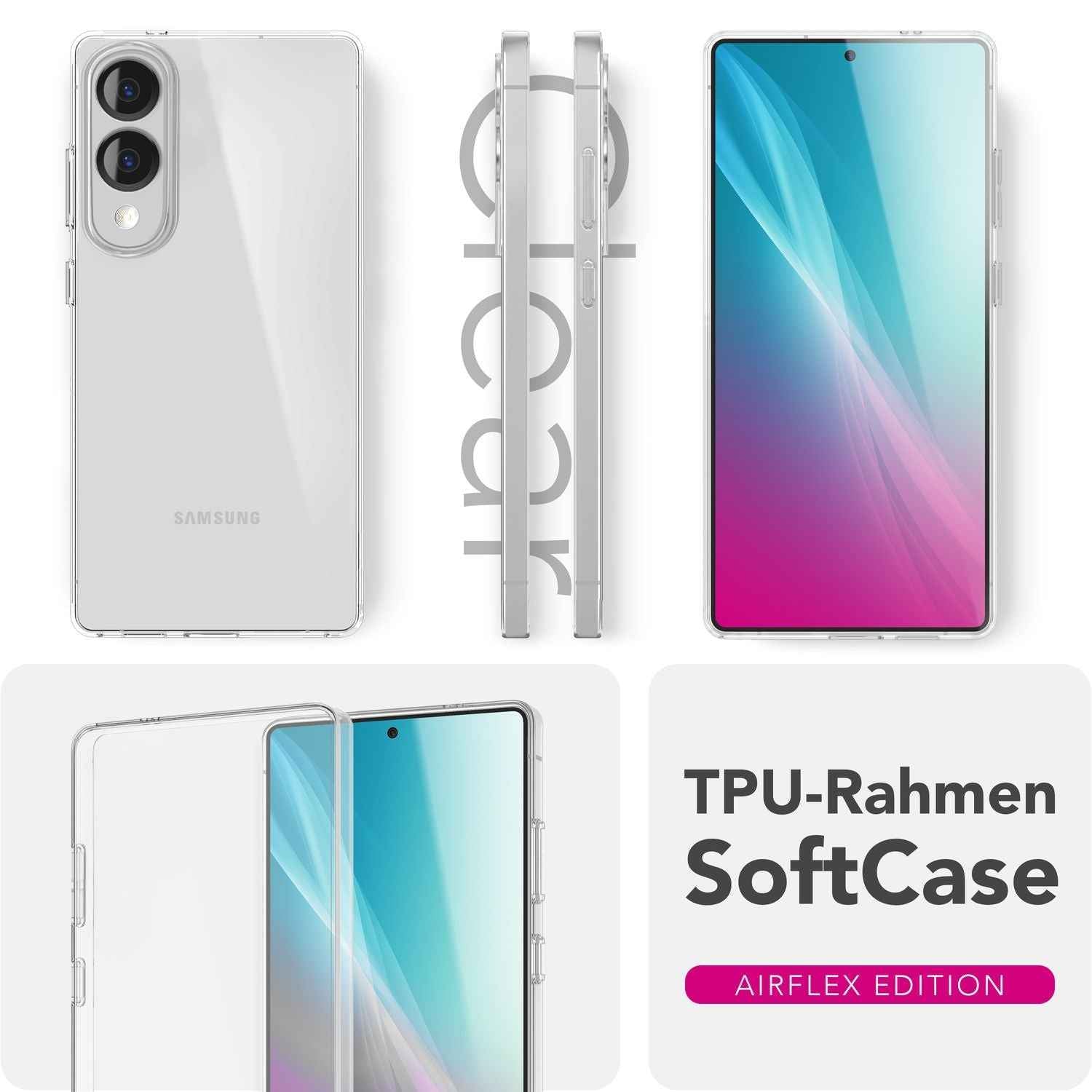 NALIA GLAZE Hülle für Samsung Galaxy S25 Edge – Kristallklare Silikonhülle, Strapazierfähig, Anti-Gelb Effekt, Klar Durchsichtig, TPU Schutzhülle, Robust & Flexibel, Transparent