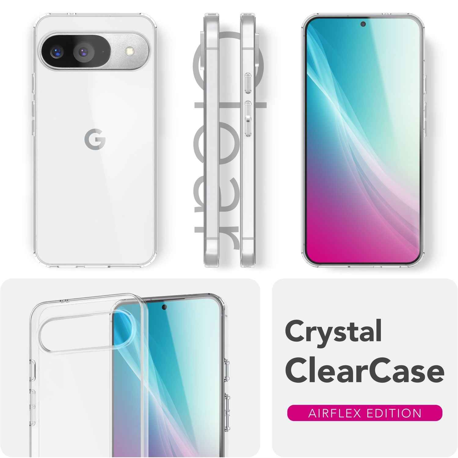 NALIA GLAZE Hülle für Google Pixel 9 – Transparentes TPU Silikon Cover, Kristallklar & Flexibel, Schlank & Stoßdämpfend, Alltagstaugliche Schutzhülle, Durchsichtige Handyhülle