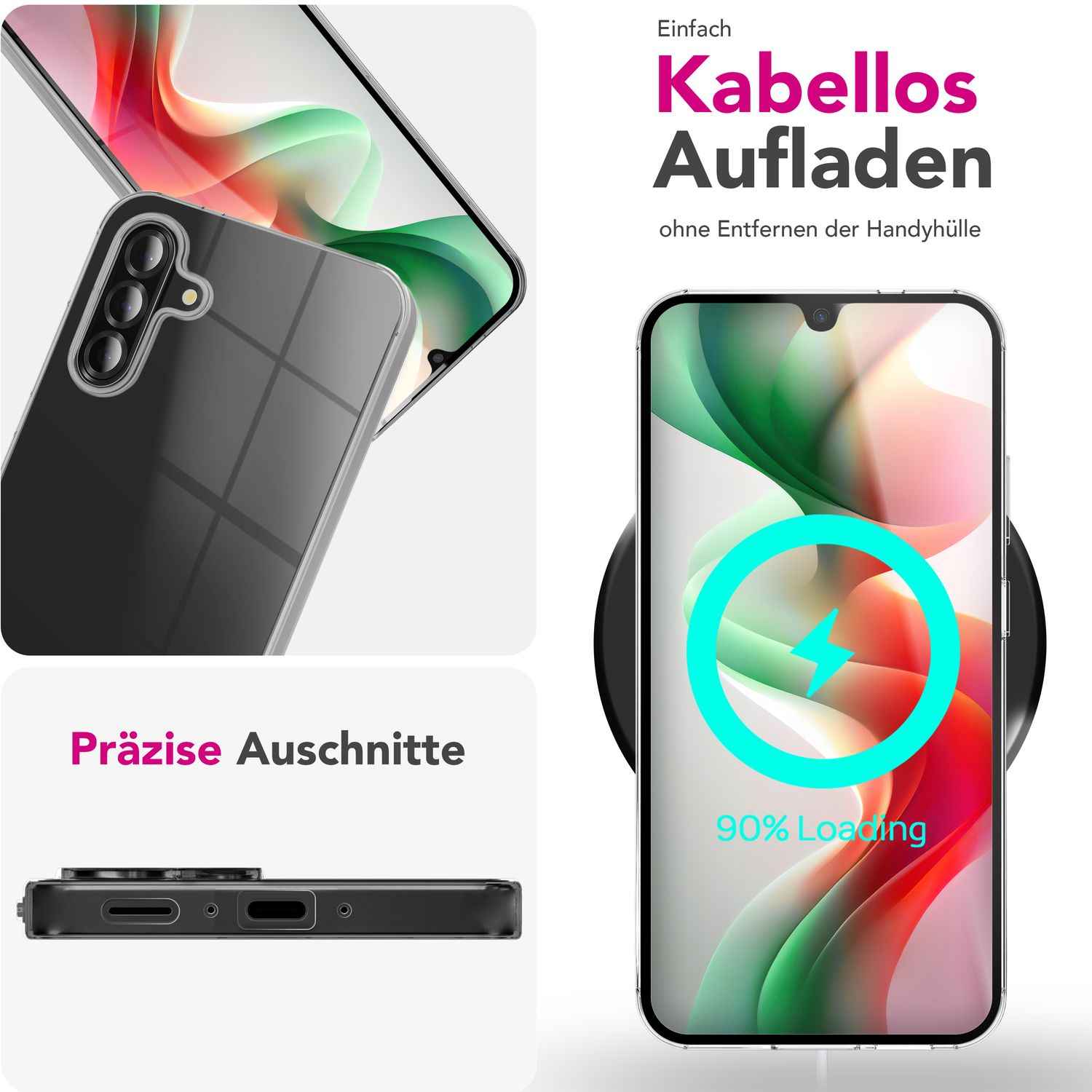 NALIA GLAZE Hülle für Samsung Galaxy A26 – Flexibles TPU Cover in Transparenz, Durchsichtig & Schlank, Passgenaue Silikon Schutzhülle, Dünn & Dezent, Strapazierfähige Handyhülle