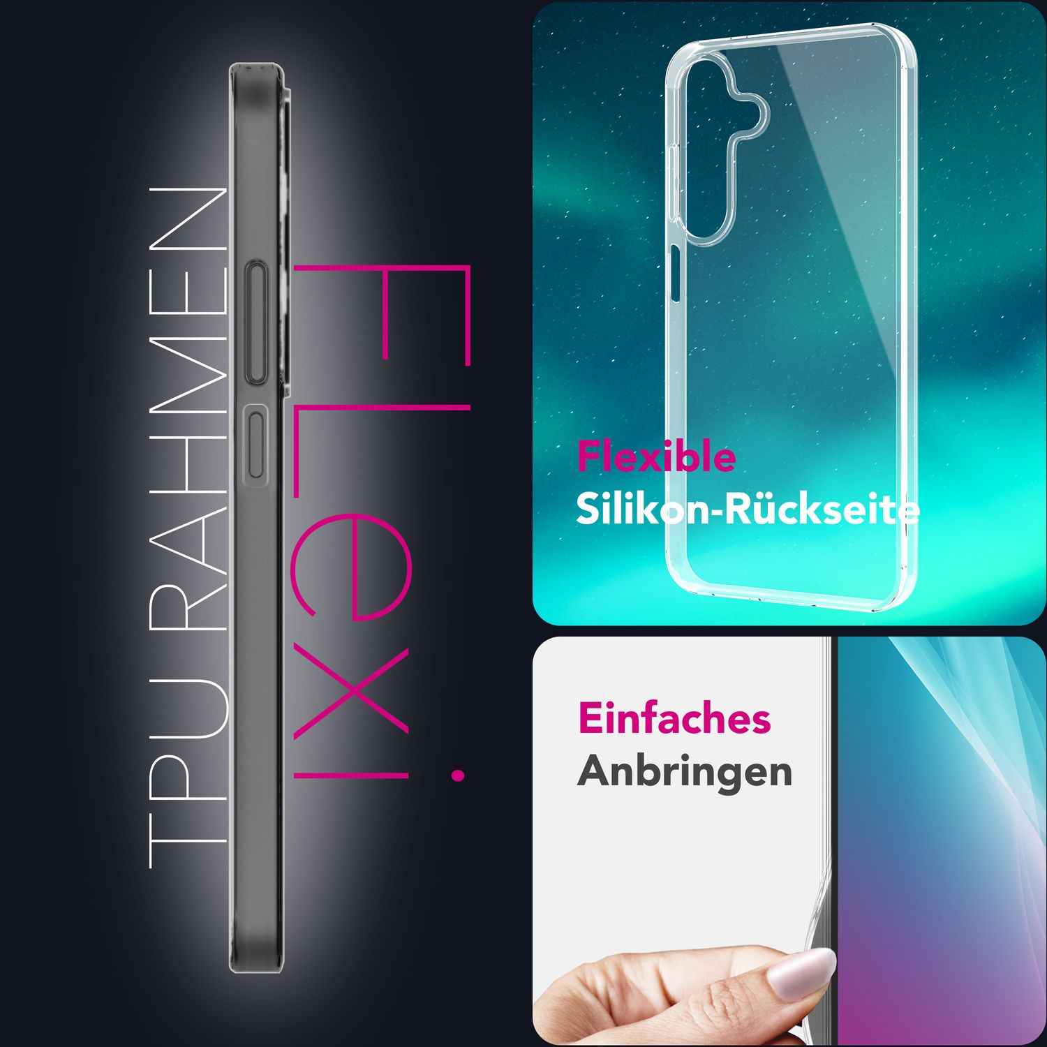 NALIA GLAZE Hülle für Samsung Galaxy A26 – Flexibles TPU Cover in Transparenz, Durchsichtig & Schlank, Passgenaue Silikon Schutzhülle, Dünn & Dezent, Strapazierfähige Handyhülle