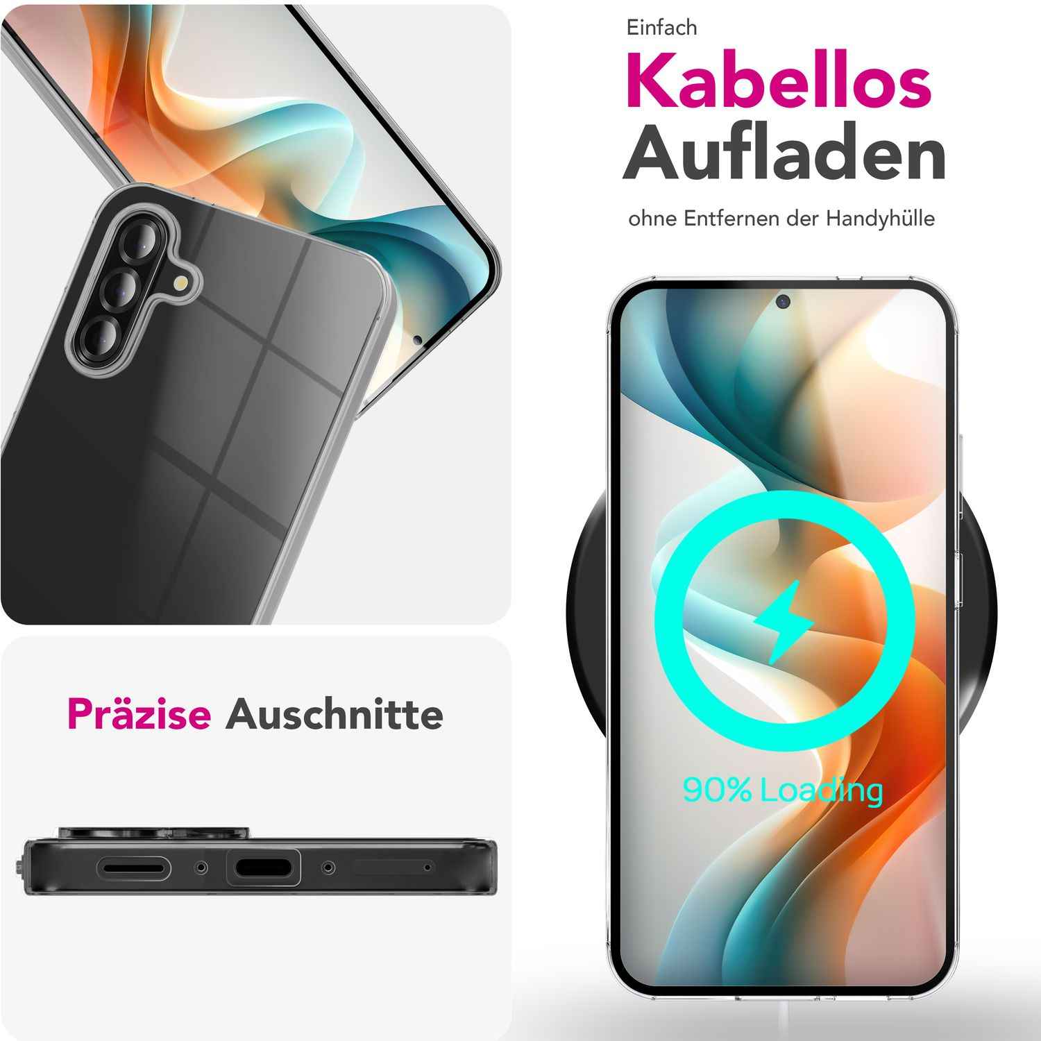NALIA GLAZE Hülle für Samsung Galaxy A36 / Galaxy A56 – Klare TPU Silikon Schutzhülle, Flexibel & Schlank, Alltagsschutz Cover gegen Kratzer, Transparente Dezente Handyhülle
