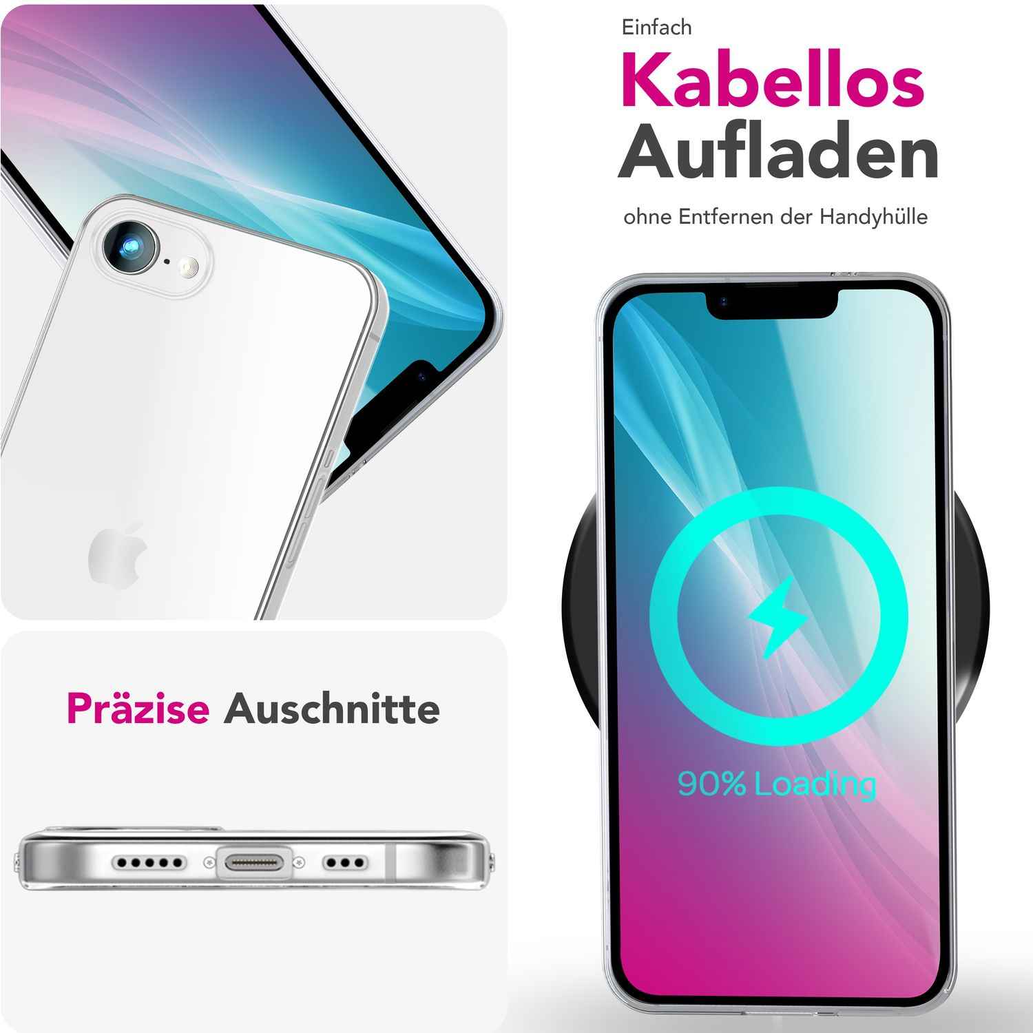 NALIA GLAZE Hülle für iPhone 16e, Transparentes TPU Silikon Case, Flexibel & Strapazierfähig, Glasklare Optik, Robust & Pflegeleicht, Durchsichtige Alltags Schutzhülle
