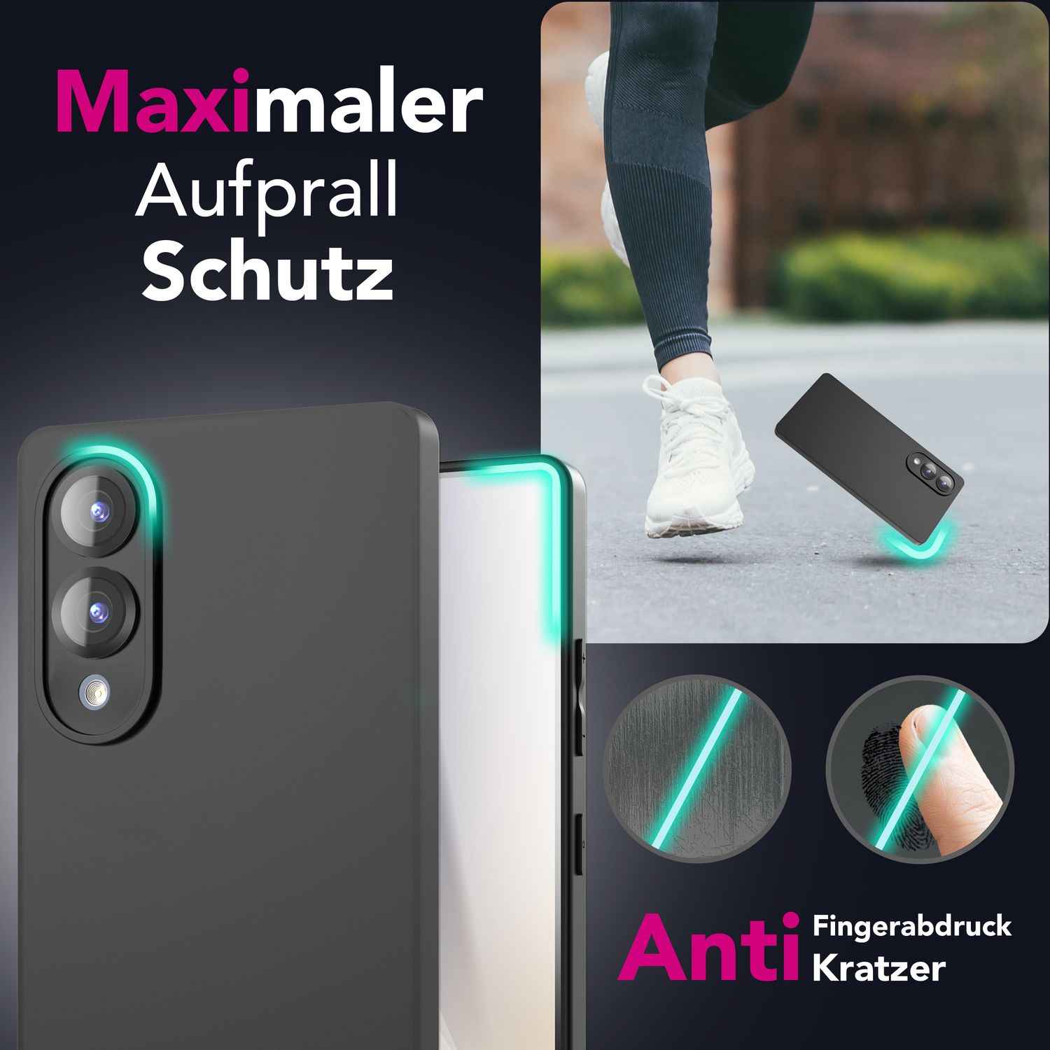 NALIA Strider Hülle für Samsung Galaxy S25 Edge – Schwarze Silikonhülle, Dünn & Schlank, Mattiert, Eingelassene Tasten-Kappen, Erhöhter Staubschutz, Strapazierfähig & Flexibel