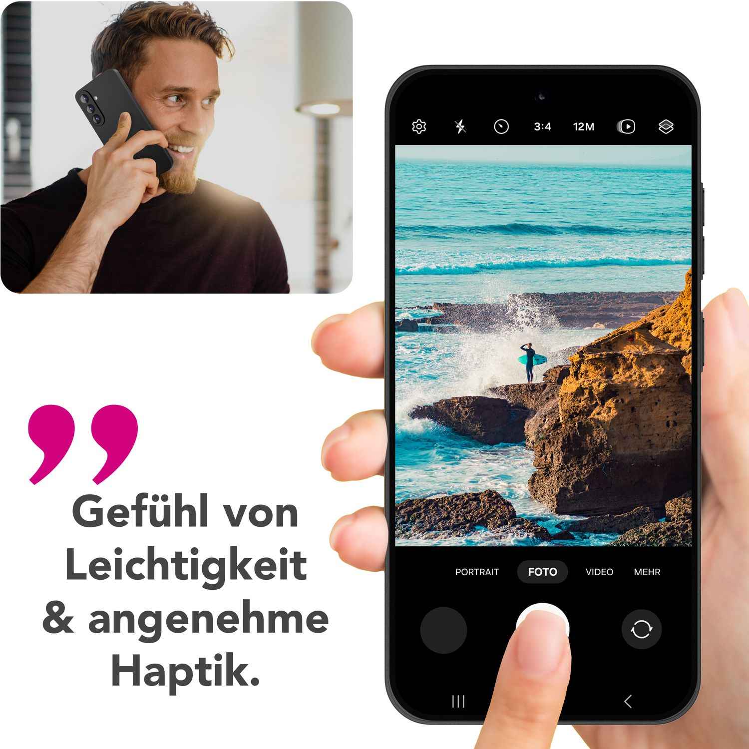 NALIA Strider Hülle für Samsung Galaxy A36 – Schlankes TPU Case 1,28mm, Matte Anti-Fingerprint Oberfläche, Staubgeschützte Tasten, Strapazierfähig, Flexibles Handycover in Schwarz