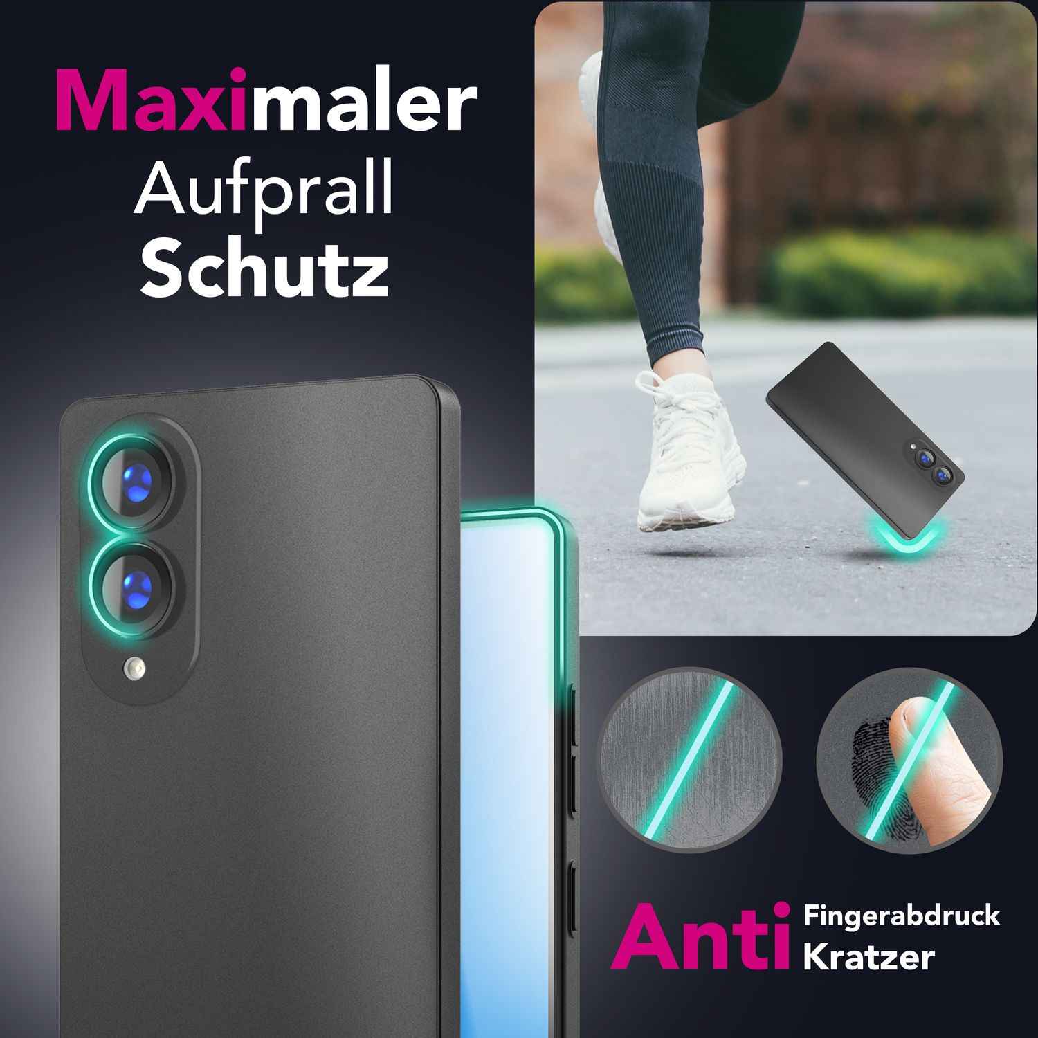 NALIA Phantom Hülle für Samsung Galaxy S25 Edge – Extrem Dünn 0,3mm, Mattiert, Anti-Fingerabdruck, Schlankes Hardcover, Federleicht, Ultra-Slim Handycover