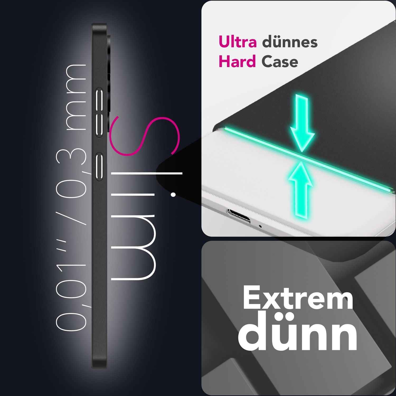 NALIA Phantom Hülle für Samsung Galaxy S25 Edge – Extrem Dünn 0,3mm, Mattiert, Anti-Fingerabdruck, Schlankes Hardcover, Federleicht, Ultra-Slim Handycover
