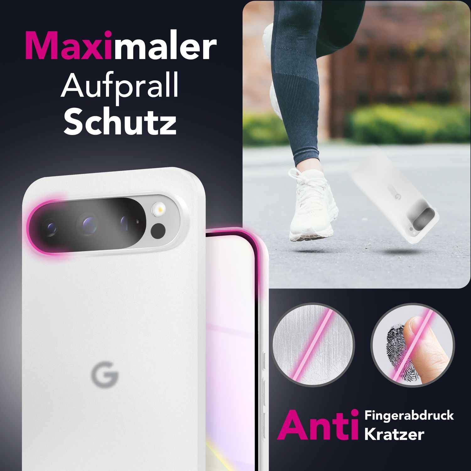 NALIA Phantom Hülle für Google Pixel 9 Pro XL – Extrem Dünnes 0,3mm Hardcase, Matte Schutzhülle im Sleek Design, Anti-Flecken Oberfläche, Leichte Handyhülle