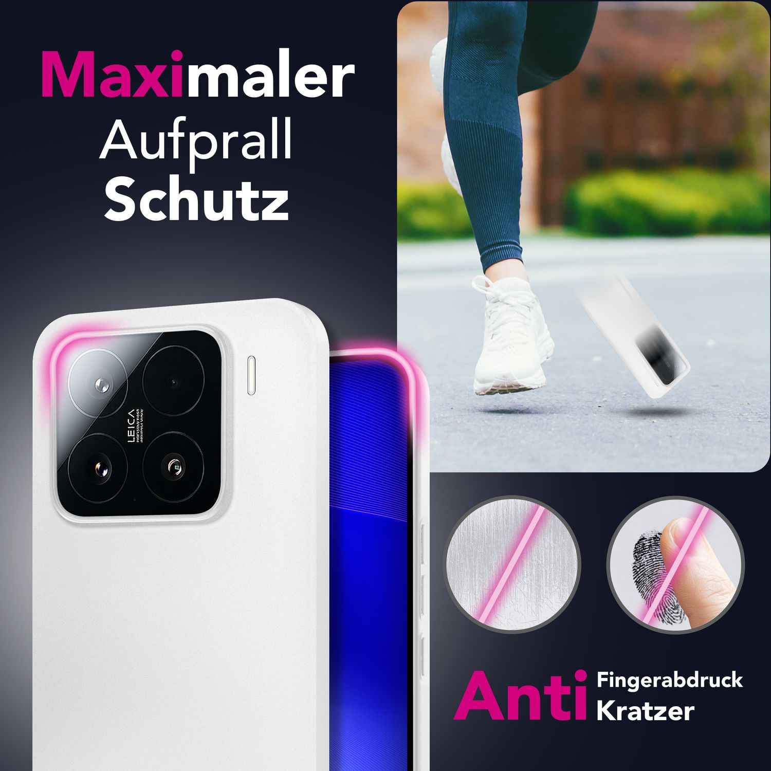 NALIA Phantom Hülle für Xiaomi 15 – Ultradünnes 0,3mm Cover, Mattes Finish, Anti-Fingerprint, Federleichte Handyhülle im Slim Design, Minimalistische Schutzhülle