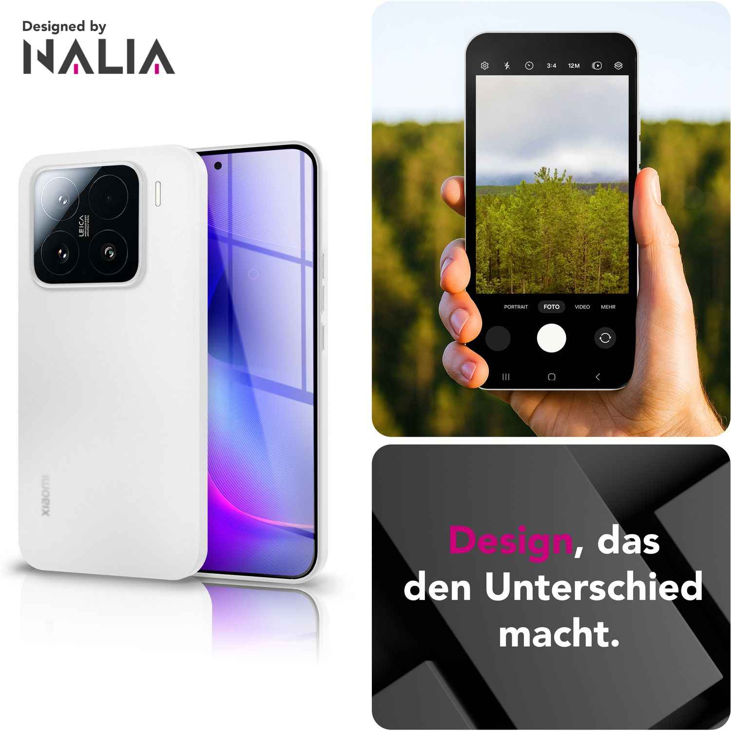 NALIA Phantom Hülle für Xiaomi 15 – Ultradünnes 0,3mm Cover, Mattes Finish, Anti-Fingerprint, Federleichte Handyhülle im Slim Design, Minimalistische Schutzhülle
