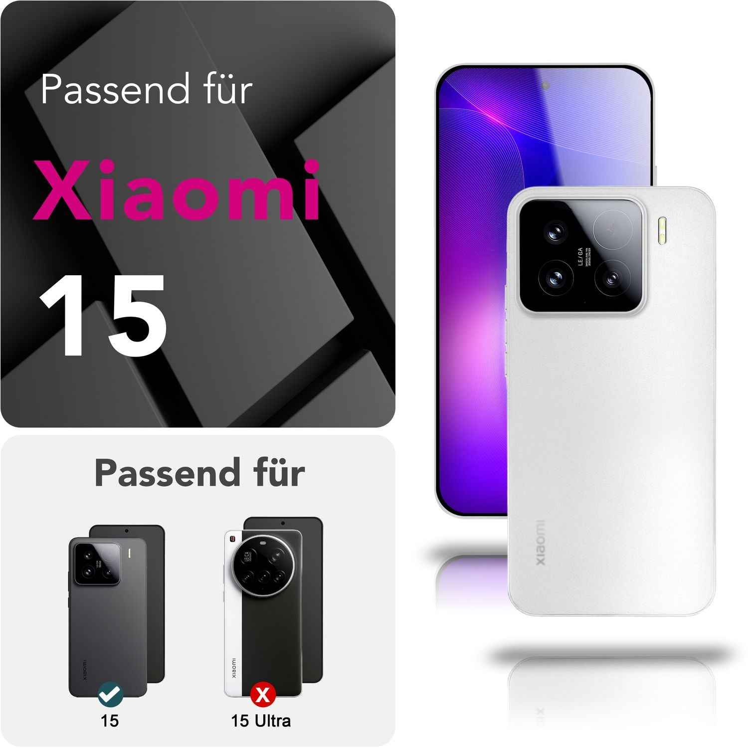 NALIA Phantom Hülle für Xiaomi 15 – Ultradünnes 0,3mm Cover, Mattes Finish, Anti-Fingerprint, Federleichte Handyhülle im Slim Design, Minimalistische Schutzhülle