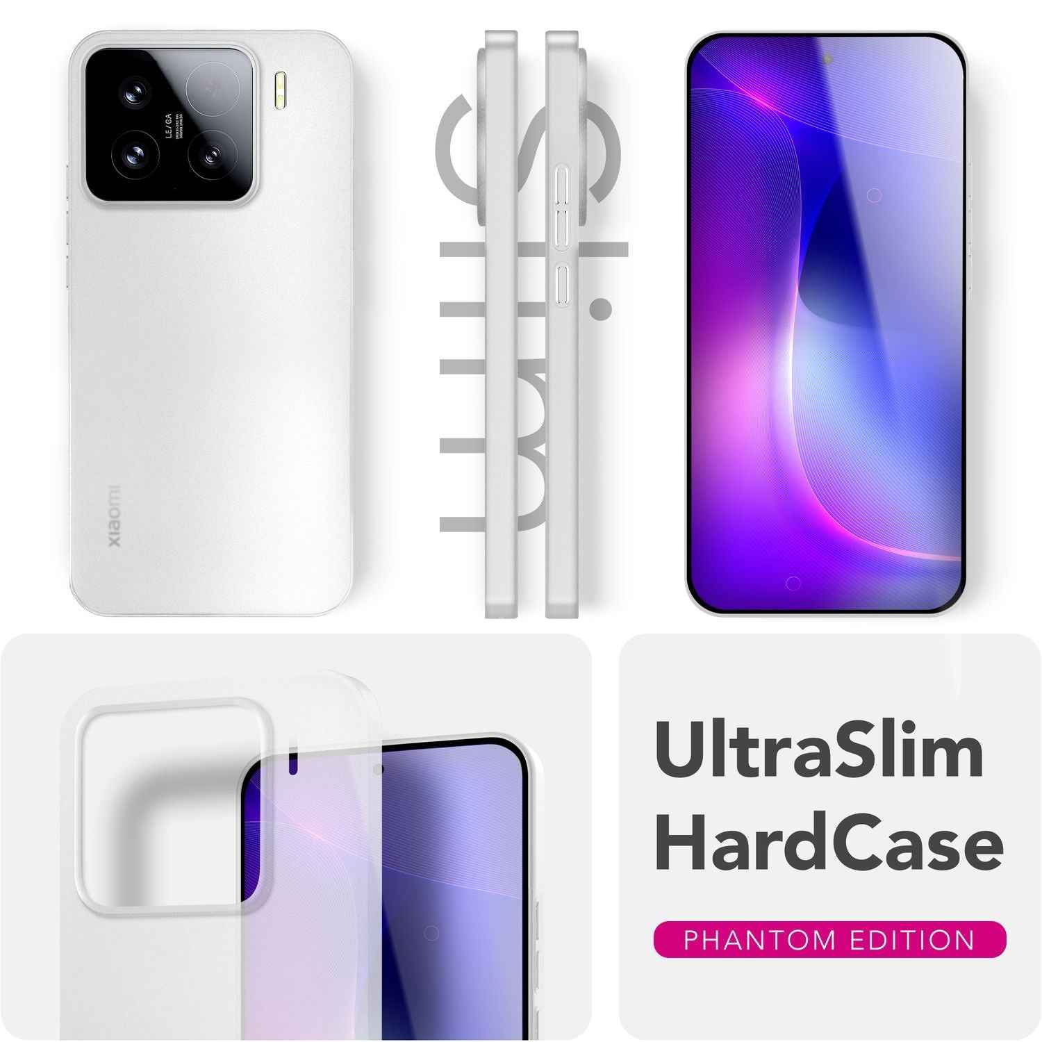 NALIA Phantom Hülle für Xiaomi 15 – Ultradünnes 0,3mm Cover, Mattes Finish, Anti-Fingerprint, Federleichte Handyhülle im Slim Design, Minimalistische Schutzhülle