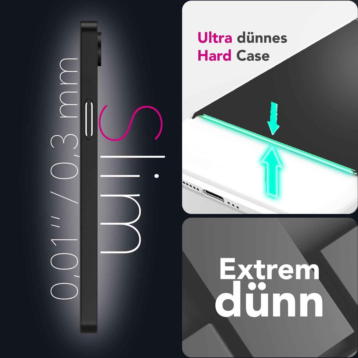 NALIA Phantom Hülle für iPhone 16e, Extrem Dünn, 0,3mm Hardcover, Mattes Design, Soft-Touch & Rutschfest, Minimalistisch & Elegant, Anti-Fingerprint Handyhülle