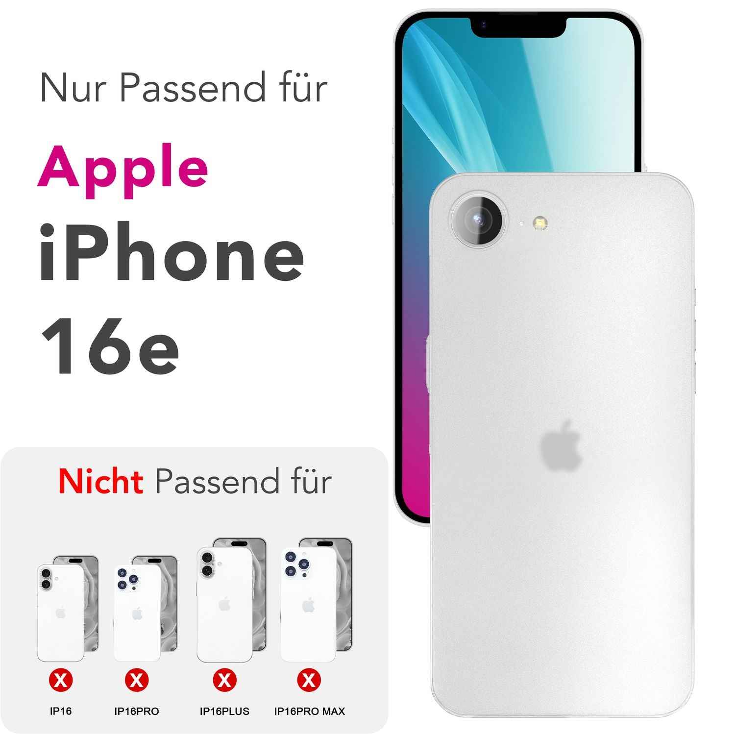 NALIA Phantom Hülle für iPhone 16e, Extrem Dünn, 0,3mm Hardcover, Mattes Design, Soft-Touch & Rutschfest, Minimalistisch & Elegant, Anti-Fingerprint Handyhülle