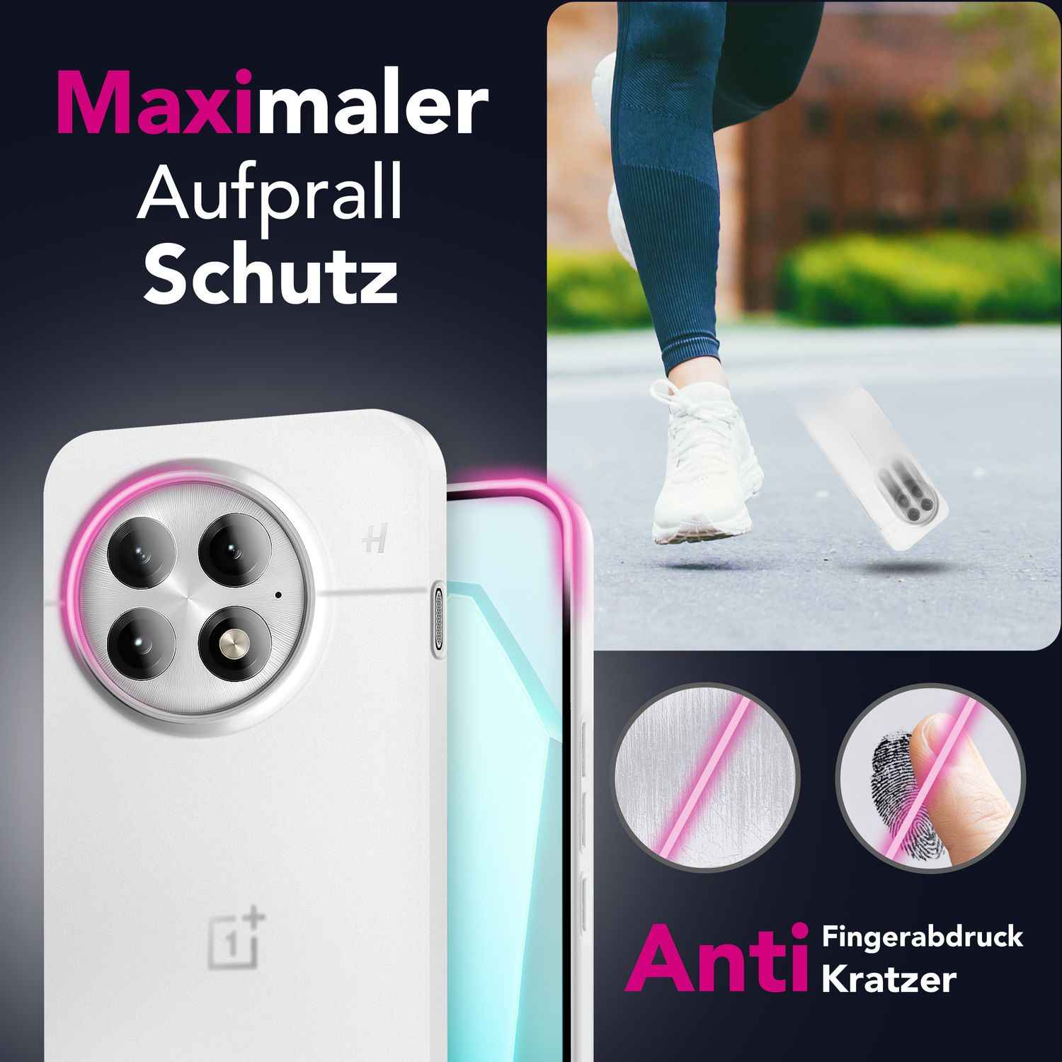 NALIA Phantom Hülle für OnePlus 13 – Ultradünnes 0,3mm Handycase, Matt Beschichtet, Anti-Fingerprint Cover, Extrem Leichtes Hardcase, Schutzhülle im Minimal-Style