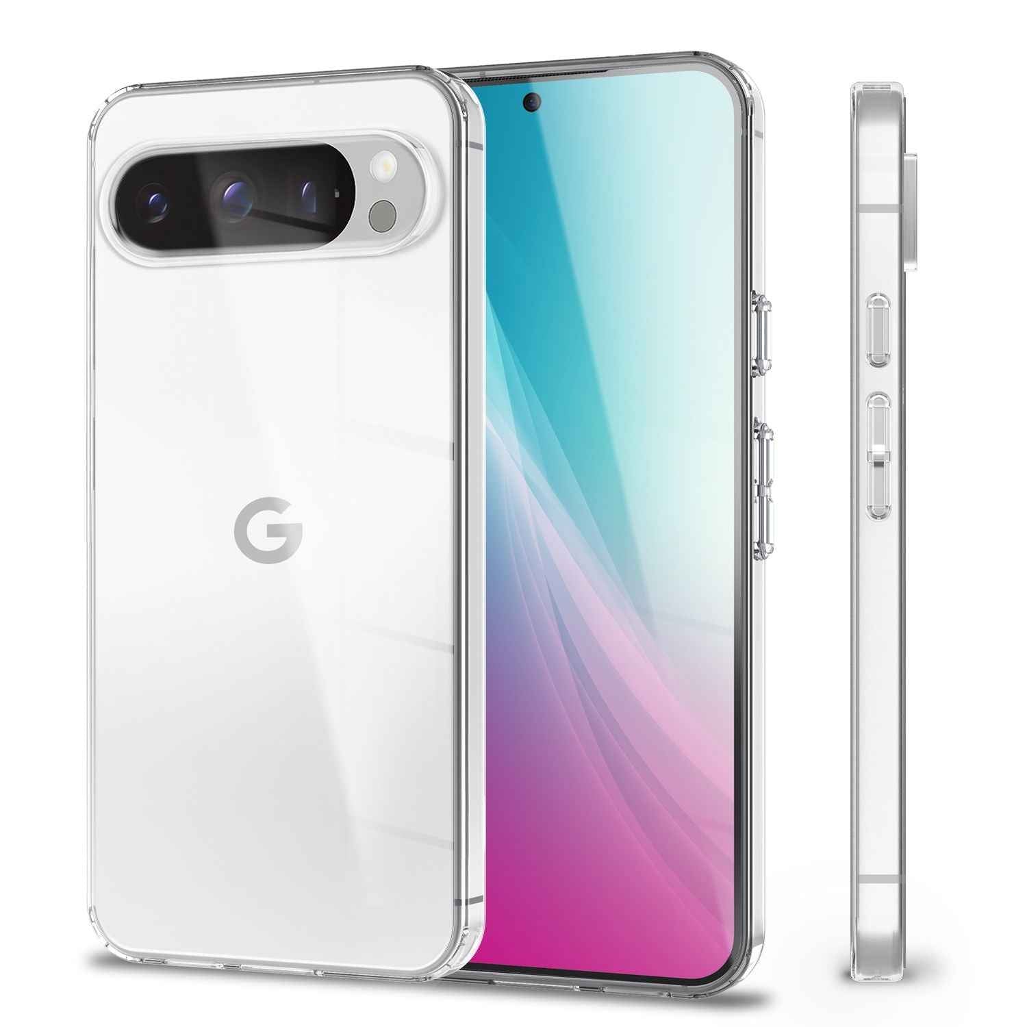 NALIA GLAZE Hülle für Google Pixel 9 Pro – Klare TPU Schutzhülle, Transparent, Flexibel & Formstabil, Strapazierfähig & Robust, Schutz vor Kratzern & Stößen, Dezente Handyhülle