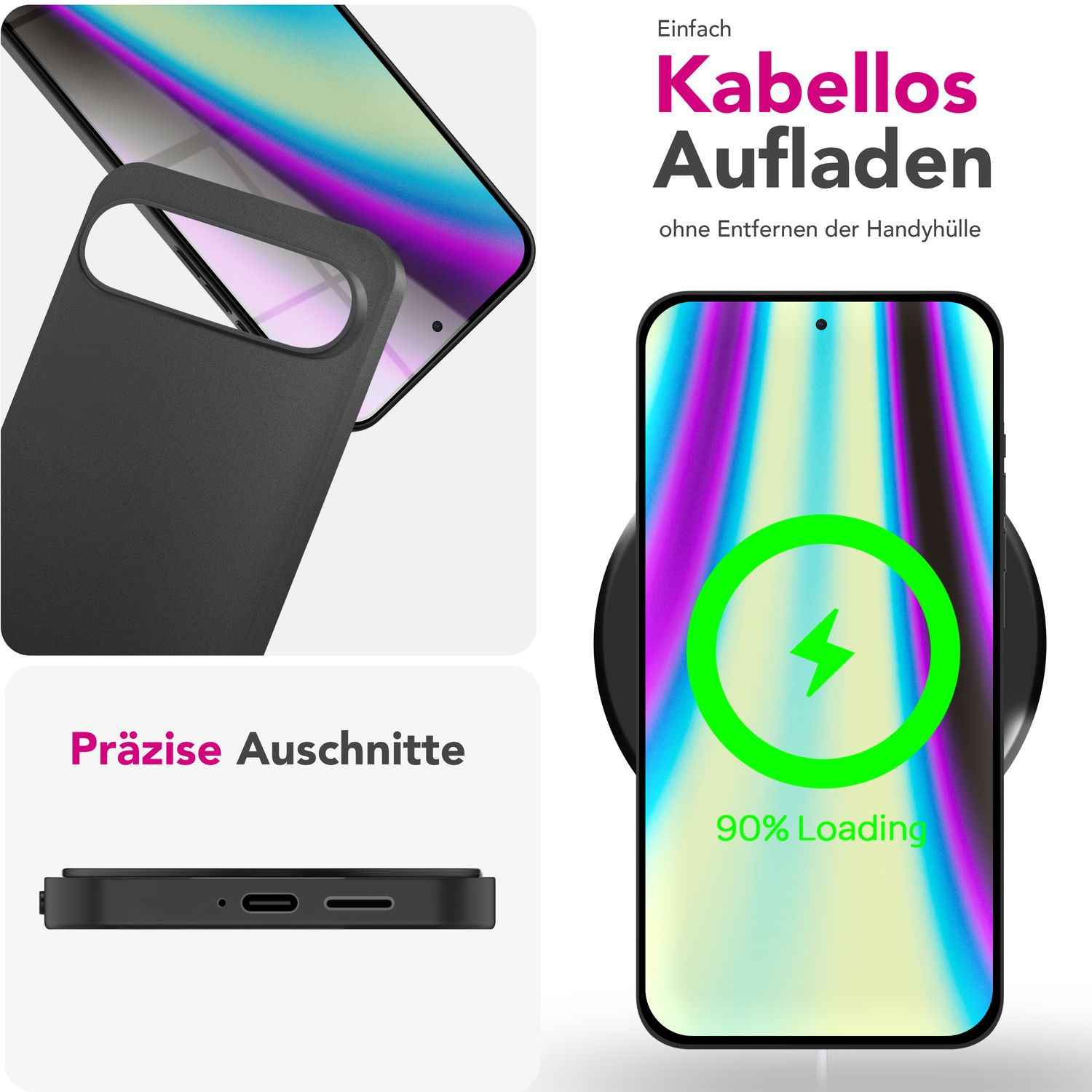 NALIA Phantom Hülle für Google Pixel 9 Pro – 0,3mm Dünnes Handycase, Leichtes Hardcover mit matter Oberfläche, Anti-Fingerprint Schutzhülle im Sleek Design