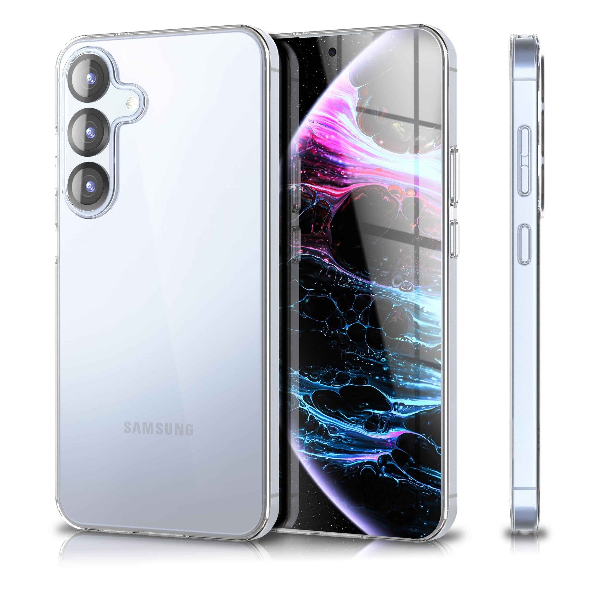 NALIA Hülle GLAZE für Samsung Galaxy S25 FE (Kristallklare Silikonhülle) - Transparentes TPU Case, Anti-Gelb Effekt, Schlank & Leicht, Kratzfest & Griffig, Crystal Clear Cover