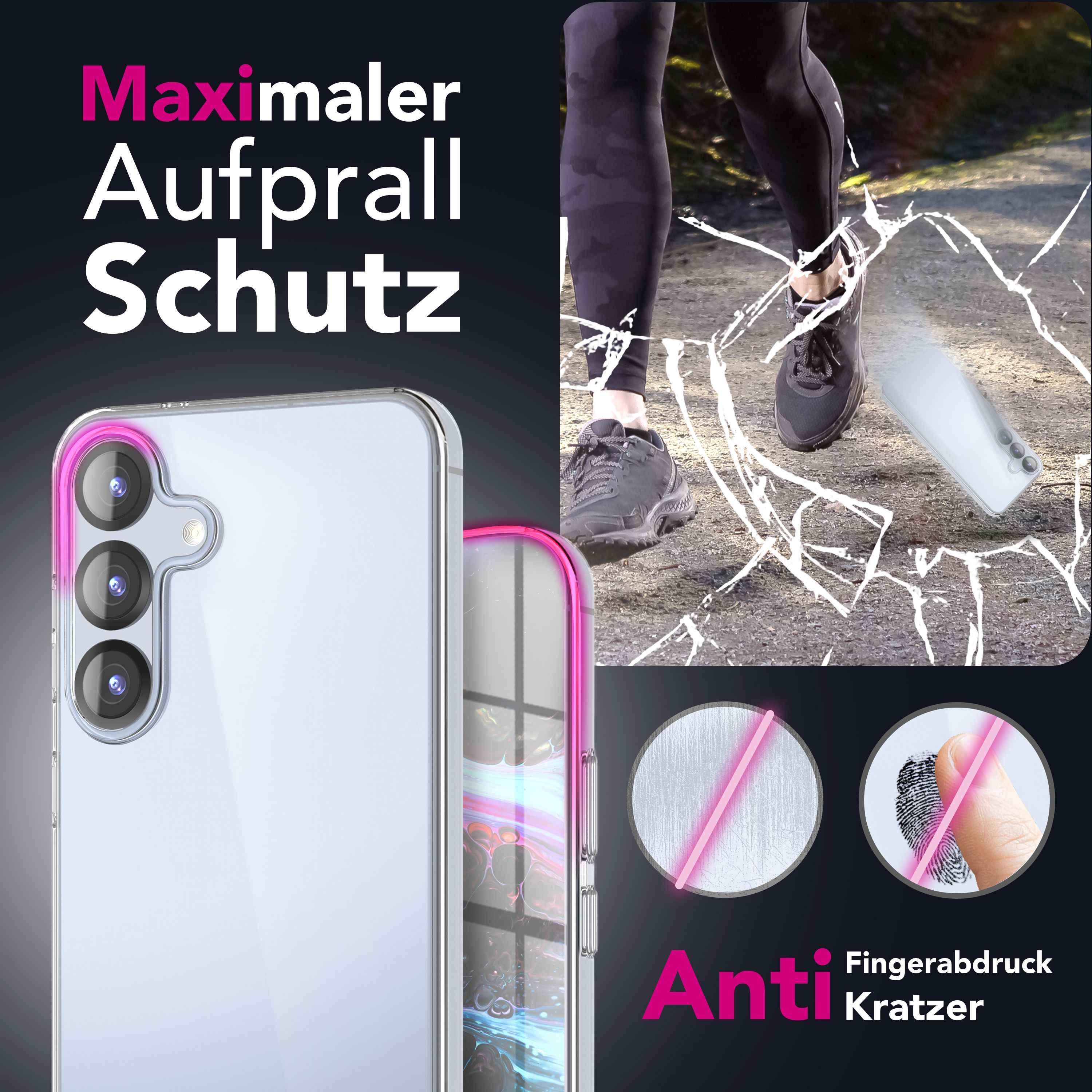 NALIA Hülle GLAZE für Samsung Galaxy S25 FE (Kristallklare Silikonhülle) - Transparentes TPU Case, Anti-Gelb Effekt, Schlank & Leicht, Kratzfest & Griffig, Crystal Clear Cover