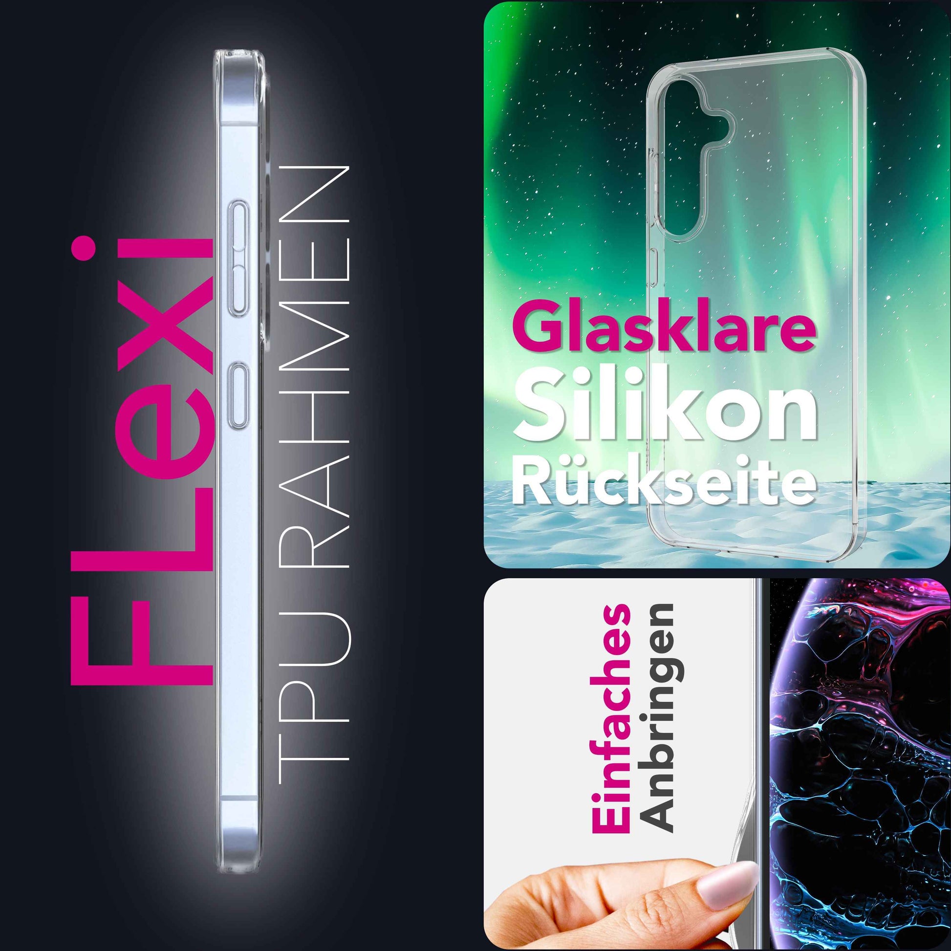 NALIA Hülle GLAZE für Samsung Galaxy S25 FE (Kristallklare Silikonhülle) - Transparentes TPU Case, Anti-Gelb Effekt, Schlank & Leicht, Kratzfest & Griffig, Crystal Clear Cover