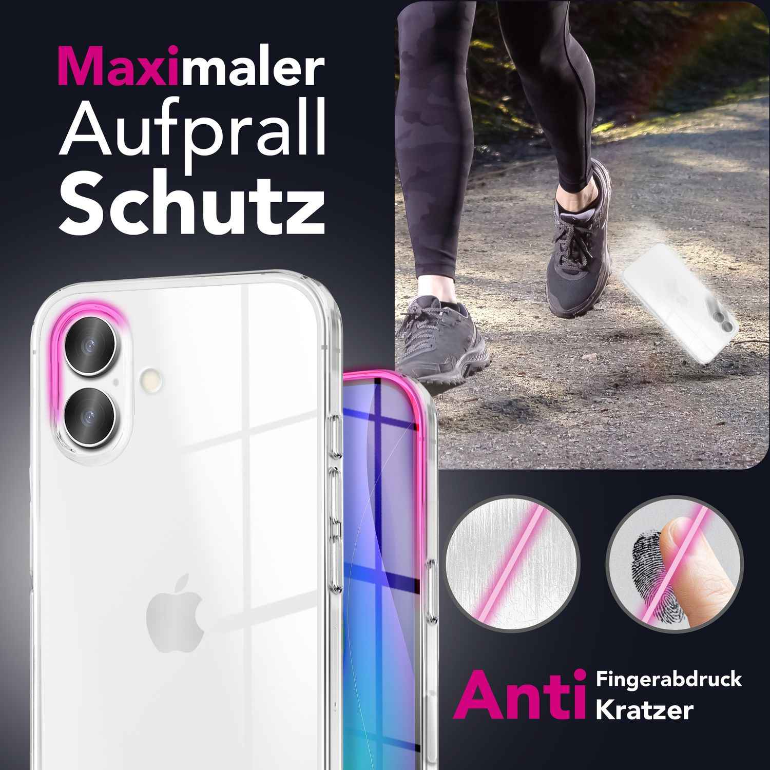NALIA Hülle GLAZE für Apple iPhone 17 (Kristallklare Silikonhülle) - Transparente TPU Handyhülle, Flexibel & Robust, Anti-Gelb & Durchsichtig, Kratzfest & Strapazierfähig