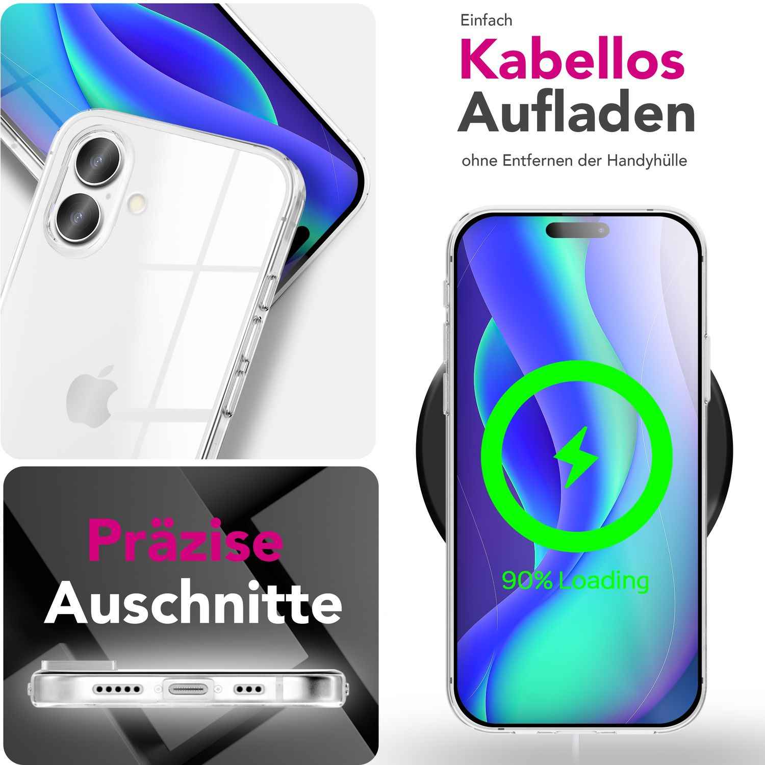 NALIA Hülle GLAZE für Apple iPhone 17 (Kristallklare Silikonhülle) - Transparente TPU Handyhülle, Flexibel & Robust, Anti-Gelb & Durchsichtig, Kratzfest & Strapazierfähig