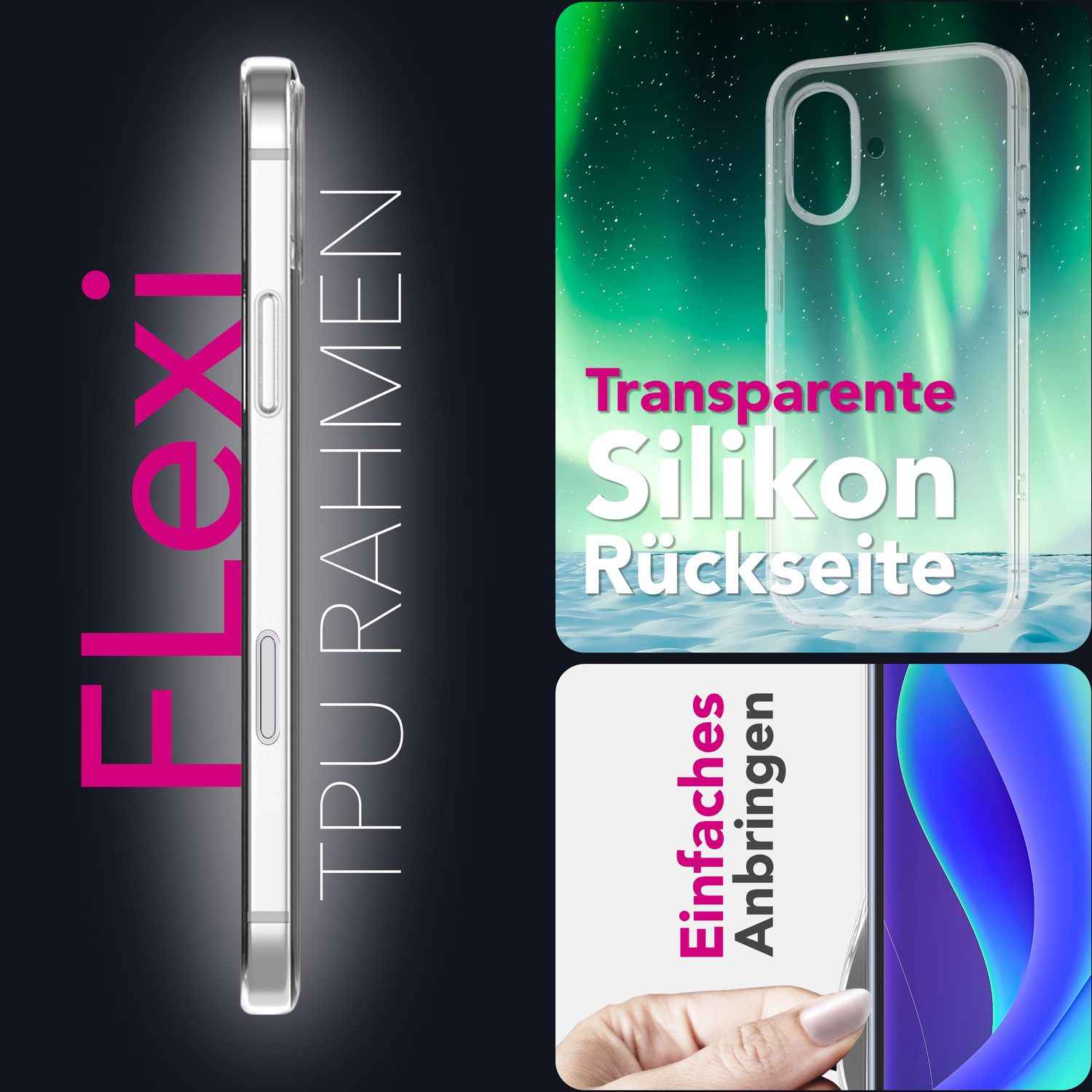 NALIA Hülle GLAZE für Apple iPhone 17 (Kristallklare Silikonhülle) - Transparente TPU Handyhülle, Flexibel & Robust, Anti-Gelb & Durchsichtig, Kratzfest & Strapazierfähig