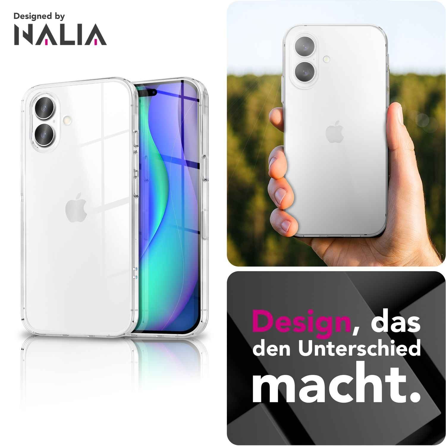 NALIA Hülle GLAZE für Apple iPhone 17 (Kristallklare Silikonhülle) - Transparente TPU Handyhülle, Flexibel & Robust, Anti-Gelb & Durchsichtig, Kratzfest & Strapazierfähig