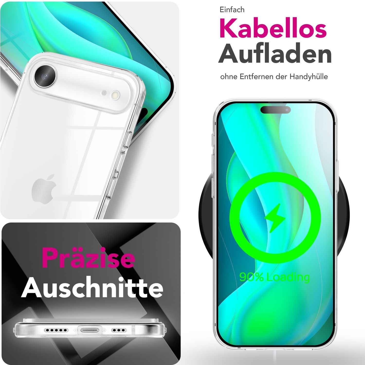 NALIA Hülle GLAZE für Apple iPhone 17 Air (Kristallklare Silikonhülle) - Transparente TPU Schutzhülle, Durchsichtig & Anti-Gelb, Schlank & Flexibel, Dezenter Kratzschutz