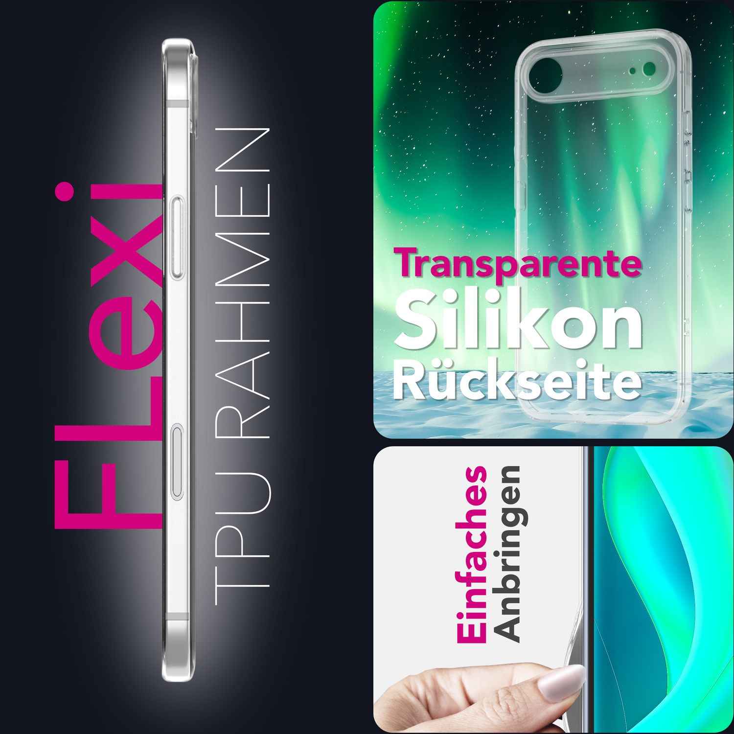 NALIA Hülle GLAZE für Apple iPhone 17 Air (Kristallklare Silikonhülle) - Transparente TPU Schutzhülle, Durchsichtig & Anti-Gelb, Schlank & Flexibel, Dezenter Kratzschutz
