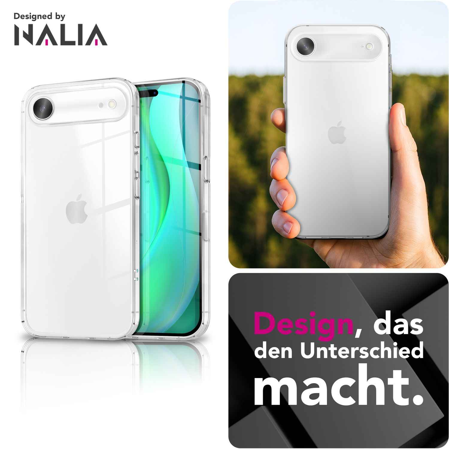 NALIA Hülle GLAZE für Apple iPhone 17 Air (Kristallklare Silikonhülle) - Transparente TPU Schutzhülle, Durchsichtig & Anti-Gelb, Schlank & Flexibel, Dezenter Kratzschutz