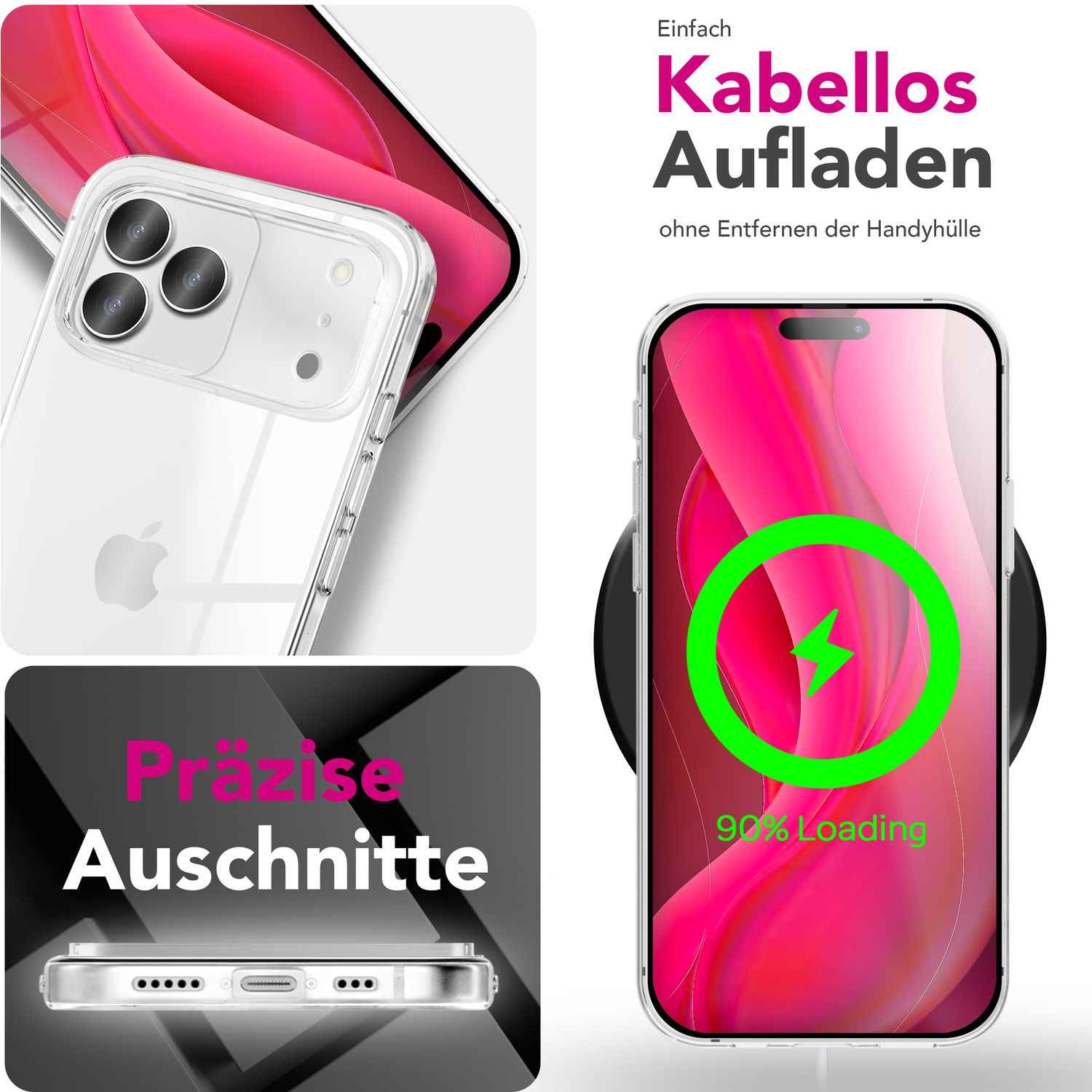 NALIA Hülle GLAZE für Apple iPhone 17 Pro (Kristallklare Silikonhülle) - Transparentes TPU Cover, Schlank & Leicht, Anti-Gelb Effekt, Kratzfest & Robust, Clear Design Handyhülle