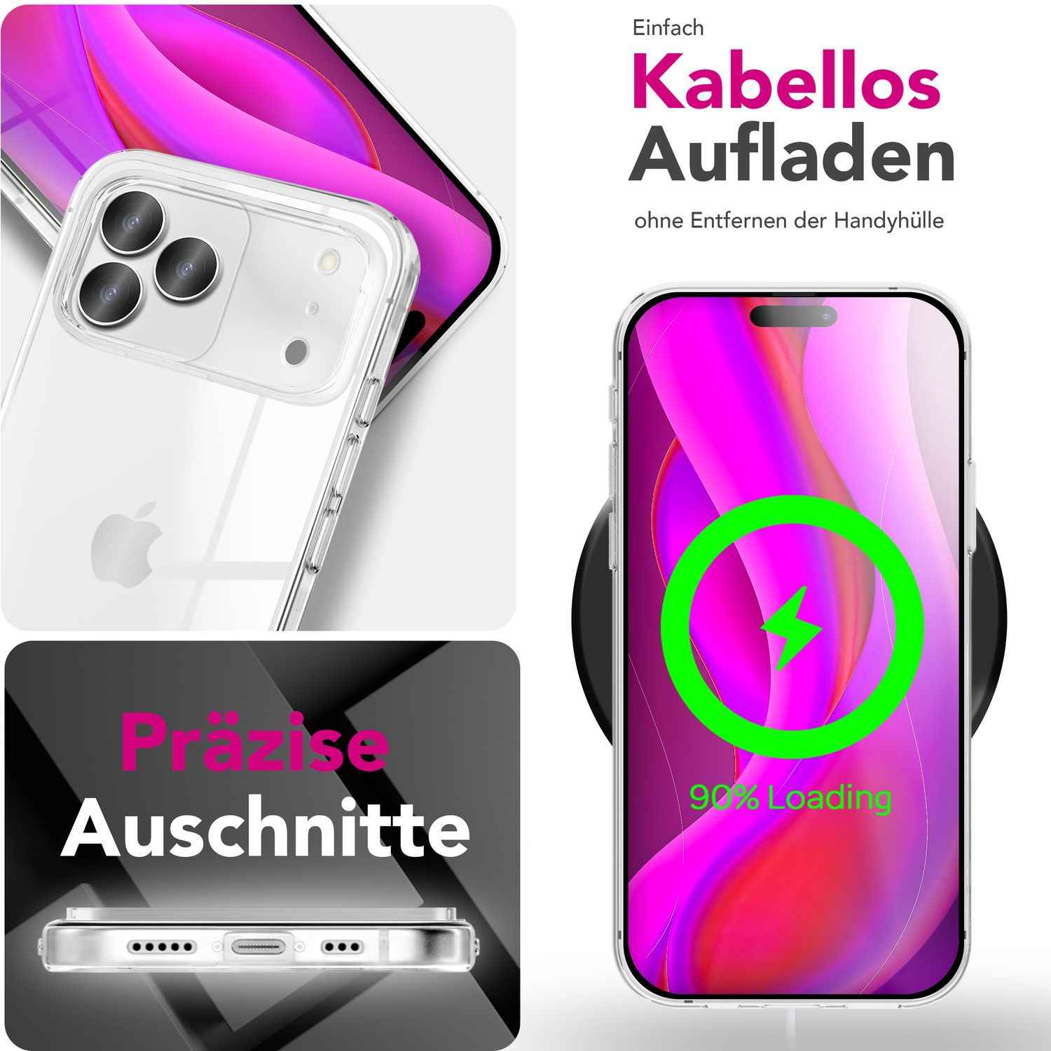 NALIA Hülle GLAZE für Apple iPhone 17 Pro Max (Kristallklare Silikonhülle) - Transparentes TPU Case, Anti-Gelb Effekt, Robust & Kratzresistent, Durchsichtige Handyhülle