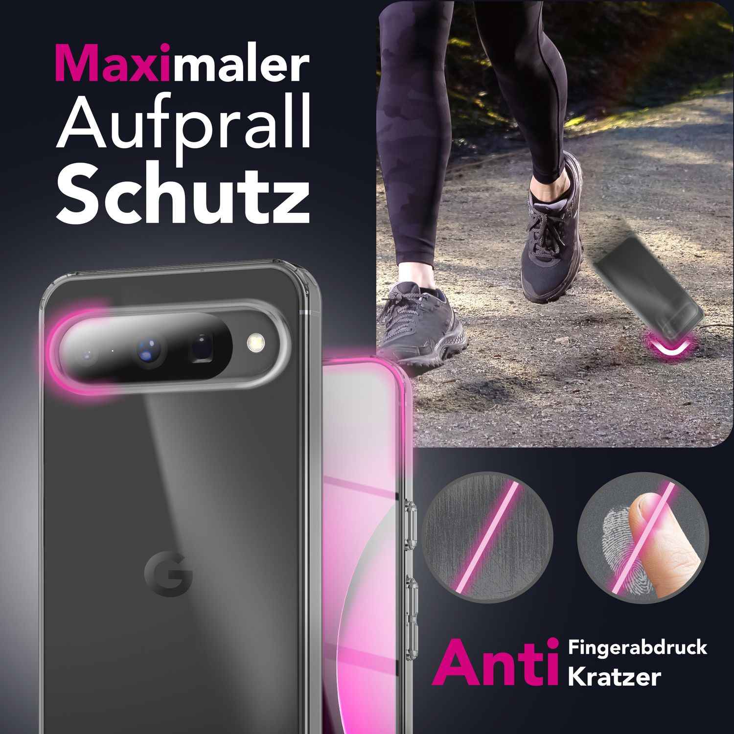 NALIA Hülle GLAZE für Google Pixel 10 (Kristallklare Silikonhülle) - Schlankes TPU Case Transparent, Anti-Gelb Effekt, Flexibel & Kratzfest, Handy Cover, Schutzhülle Durchsichtig