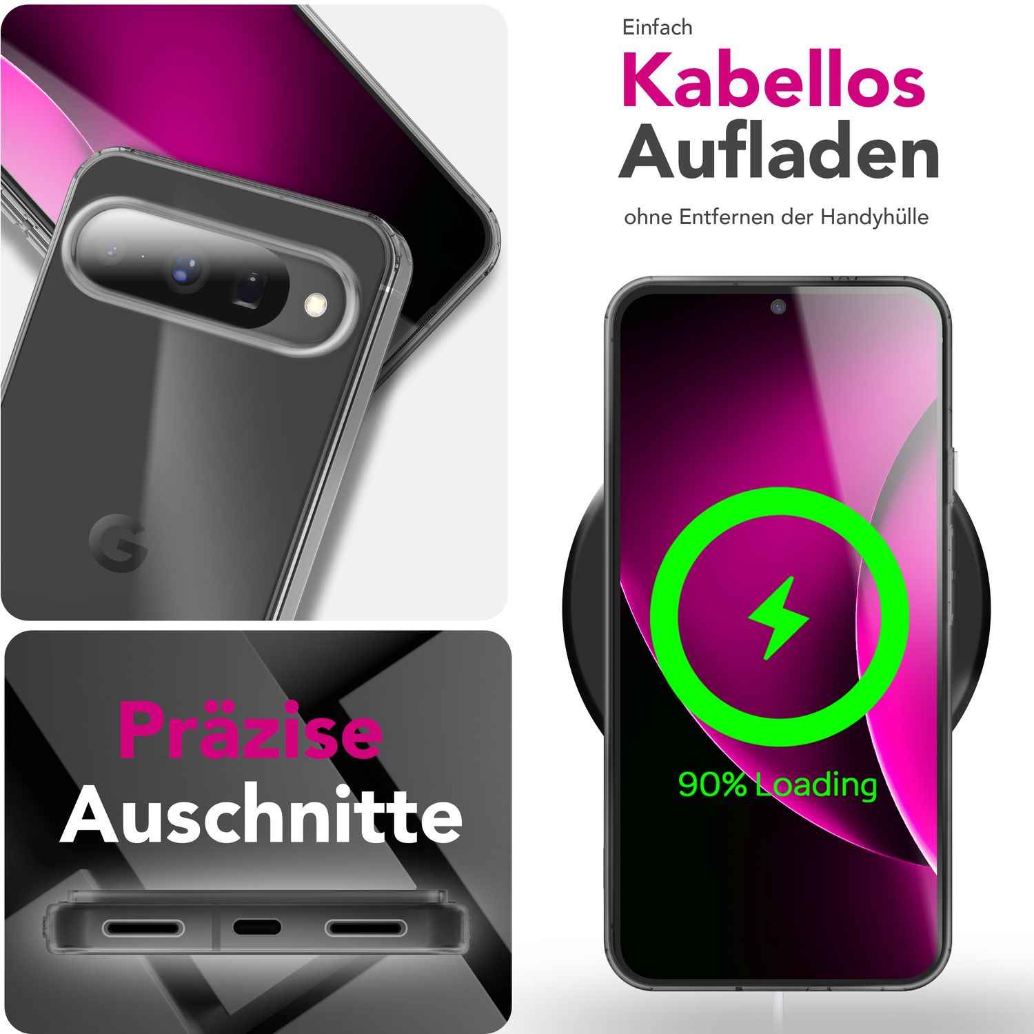 NALIA Hülle GLAZE für Google Pixel 10 (Kristallklare Silikonhülle) - Schlankes TPU Case Transparent, Anti-Gelb Effekt, Flexibel & Kratzfest, Handy Cover, Schutzhülle Durchsichtig