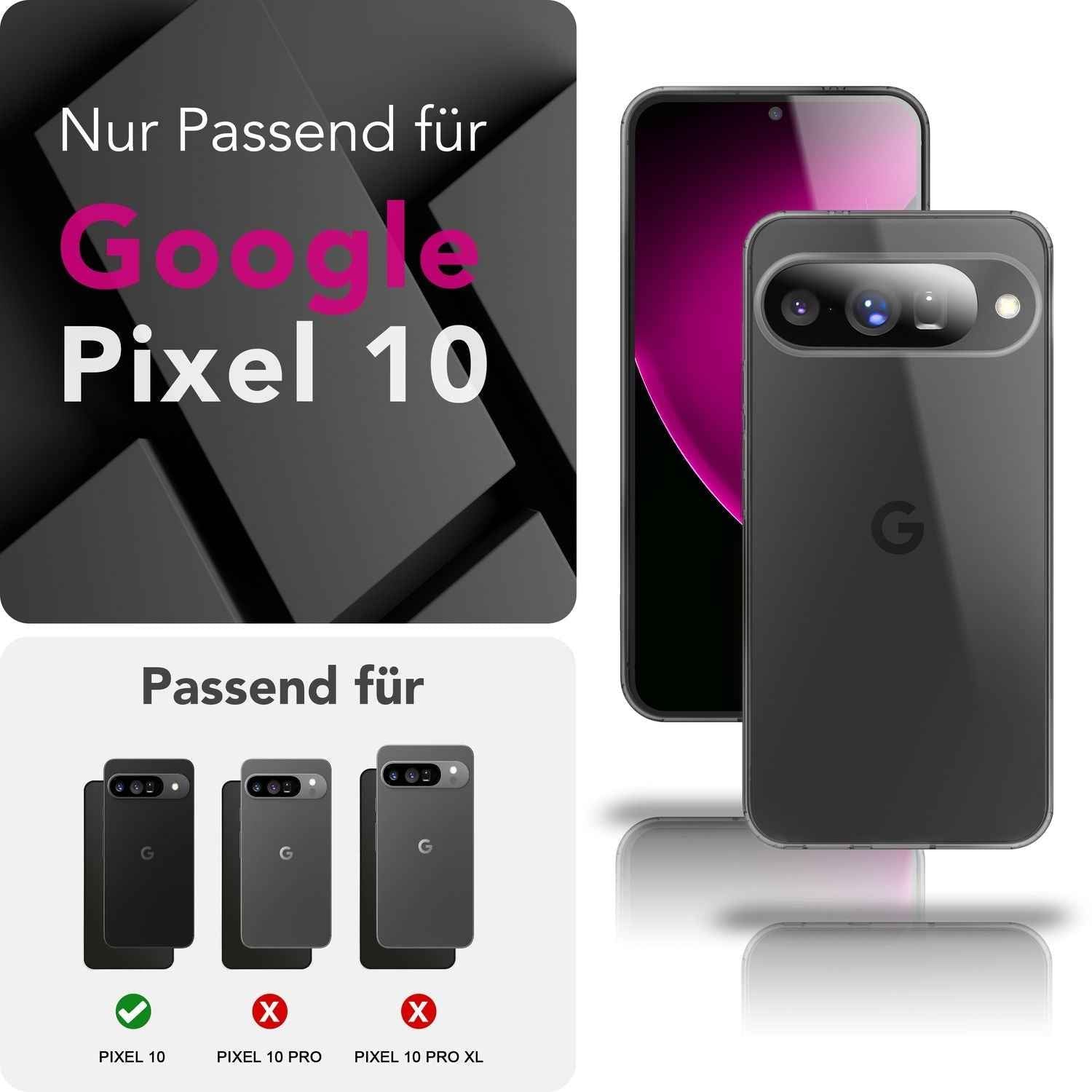 NALIA Hülle GLAZE für Google Pixel 10 (Kristallklare Silikonhülle) - Schlankes TPU Case Transparent, Anti-Gelb Effekt, Flexibel & Kratzfest, Handy Cover, Schutzhülle Durchsichtig