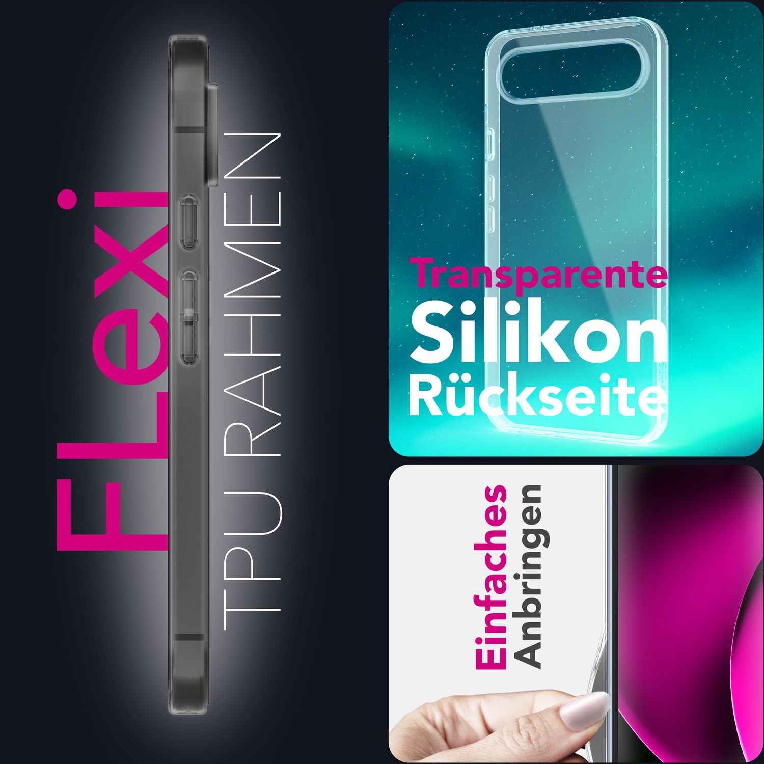 NALIA Hülle GLAZE für Google Pixel 10 (Kristallklare Silikonhülle) - Schlankes TPU Case Transparent, Anti-Gelb Effekt, Flexibel & Kratzfest, Handy Cover, Schutzhülle Durchsichtig