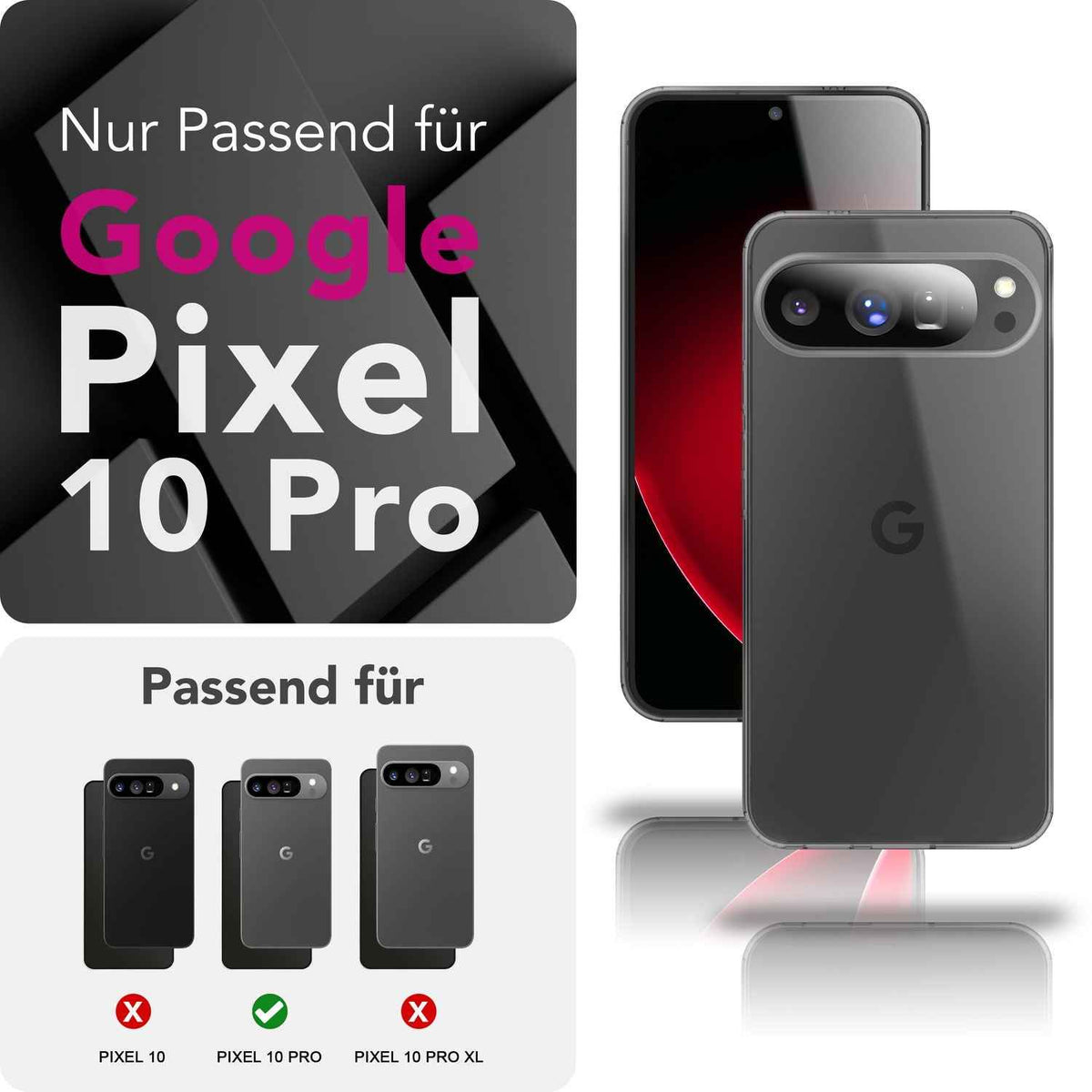NALIA Hülle GLAZE für Google Pixel 10 Pro (Kristallklare Silikonhülle) - Transparentes TPU Cover, Dünn & Flexibel, Anti-Gelb Beschichtung, Handy Schutzhülle Durchsichtig