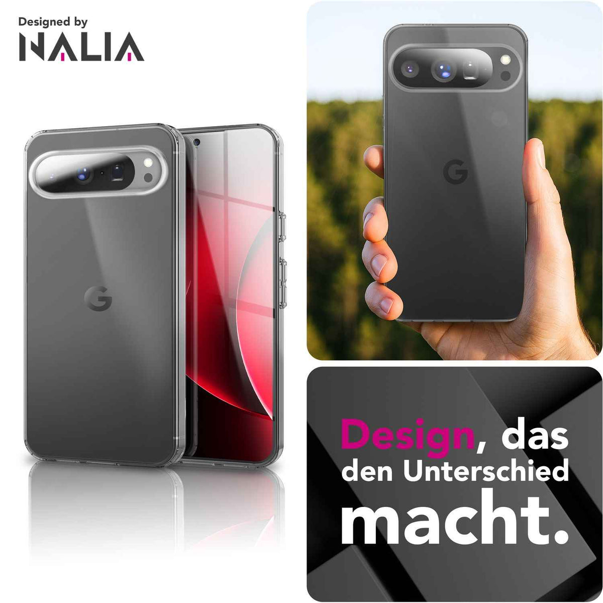NALIA Hülle GLAZE für Google Pixel 10 Pro (Kristallklare Silikonhülle) - Transparentes TPU Cover, Dünn & Flexibel, Anti-Gelb Beschichtung, Handy Schutzhülle Durchsichtig