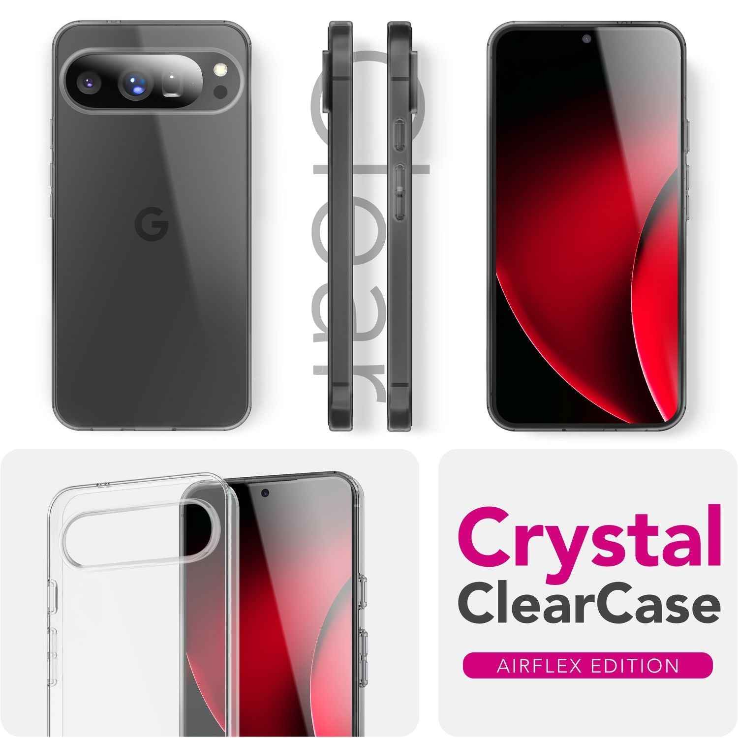 NALIA Hülle GLAZE für Google Pixel 10 Pro (Kristallklare Silikonhülle) - Transparentes TPU Cover, Dünn & Flexibel, Anti-Gelb Beschichtung, Handy Schutzhülle Durchsichtig