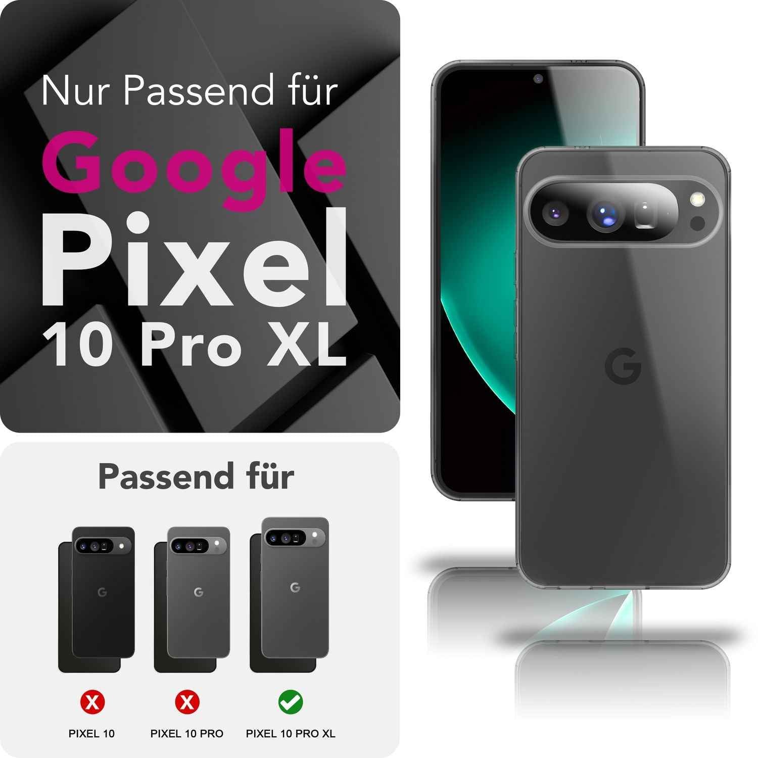 NALIA Hülle GLAZE für Google Pixel 10 Pro XL (Kristallklare Silikonhülle) - Flexibles TPU Cover Transparent, Kratzfest & Schlank, Anti-Gelb Effekt, Handy Schutzhülle Durchsichtig